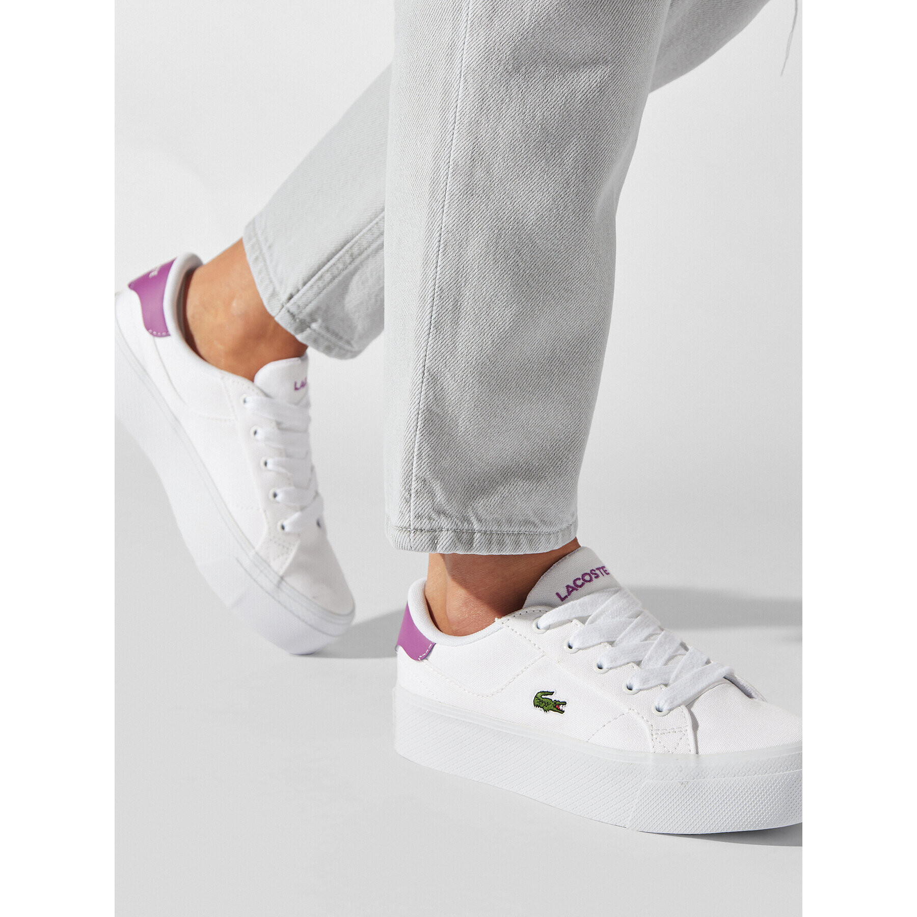 Lacoste Superge Ziane Platform 123 2 Cfa 745CFA0012Z54 Bela - Pepit.si