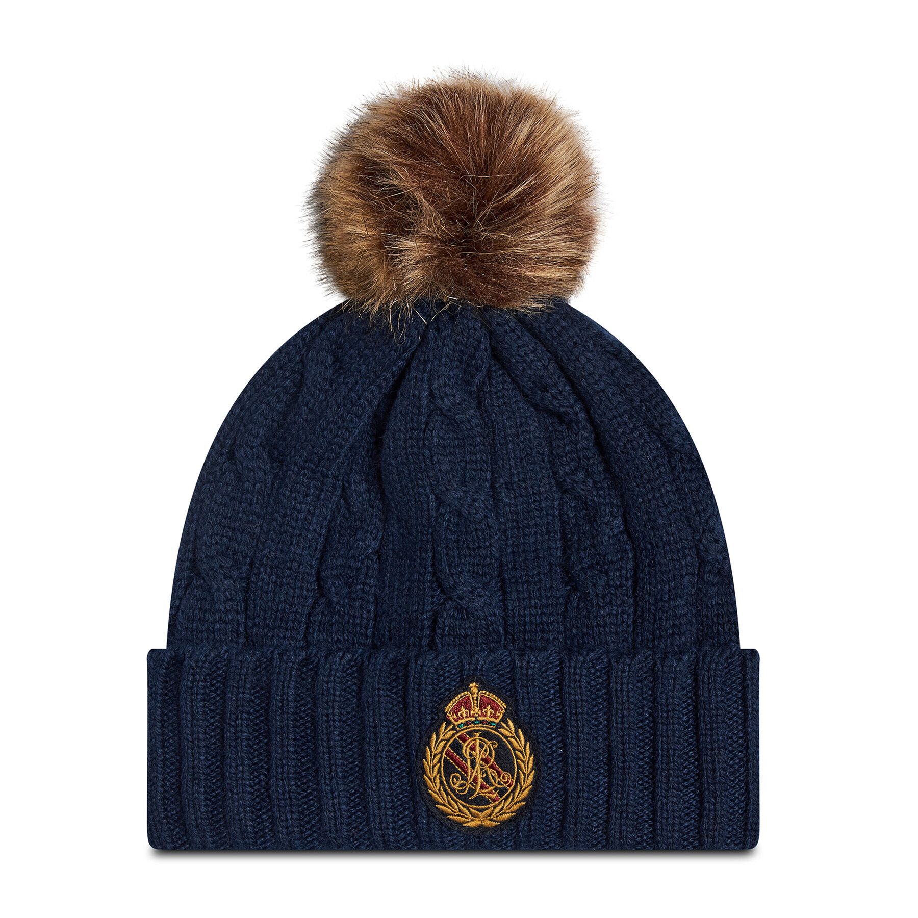 Lauren Ralph Lauren Kapa Rbld Cap Pch Beanie 454855022004 Mornarsko modra - Pepit.si