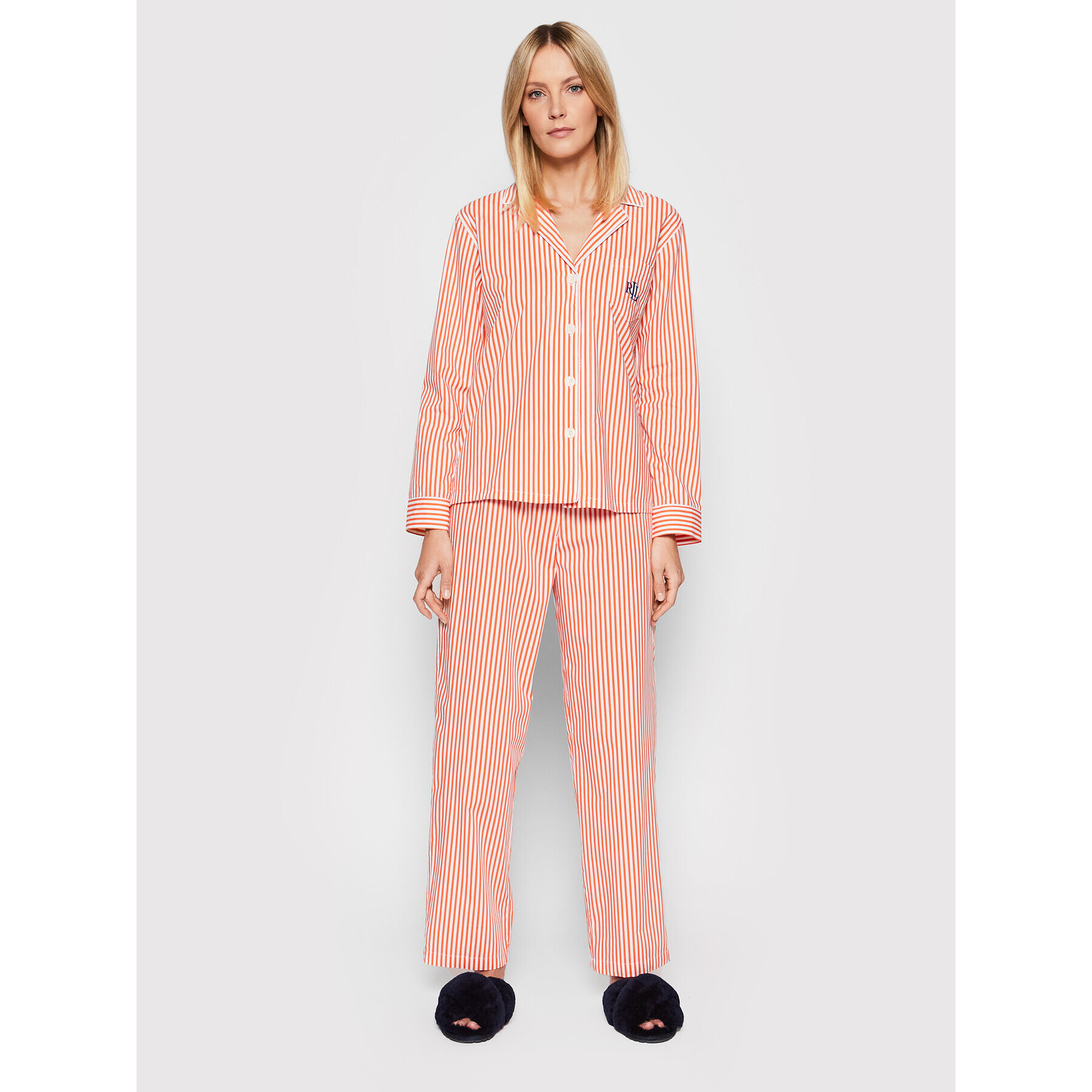 Lauren Ralph Lauren Pižama ILN92152 Oranžna Regular Fit - Pepit.si