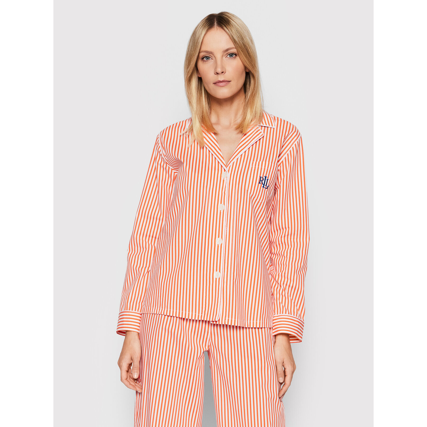 Lauren Ralph Lauren Pižama ILN92152 Oranžna Regular Fit - Pepit.si