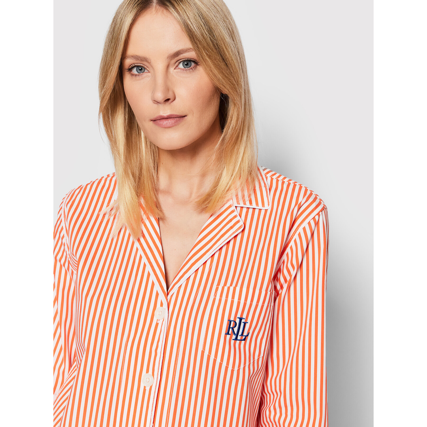 Lauren Ralph Lauren Pižama ILN92152 Oranžna Regular Fit - Pepit.si