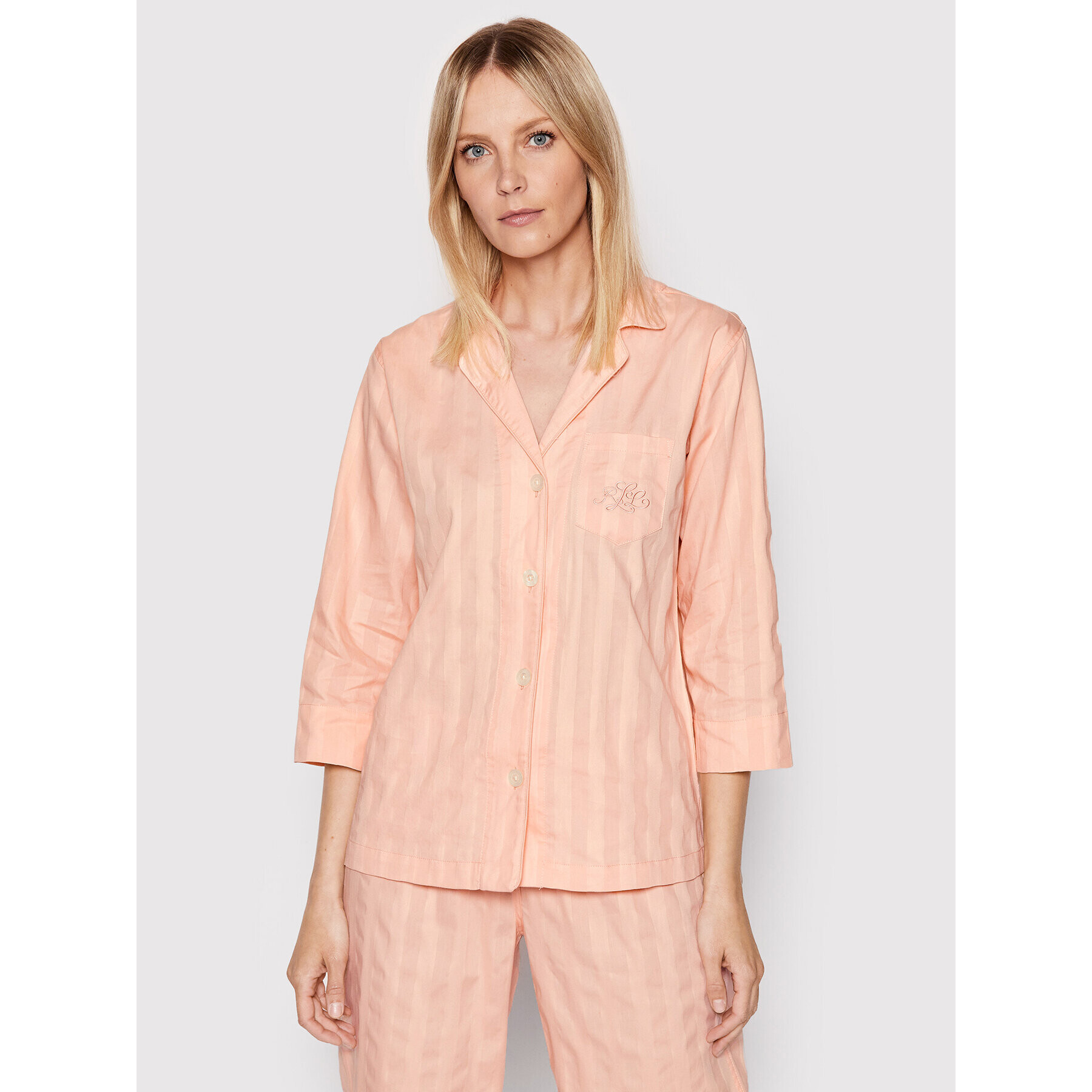 Lauren Ralph Lauren Pižama ILN92166 Oranžna Regular Fit - Pepit.si