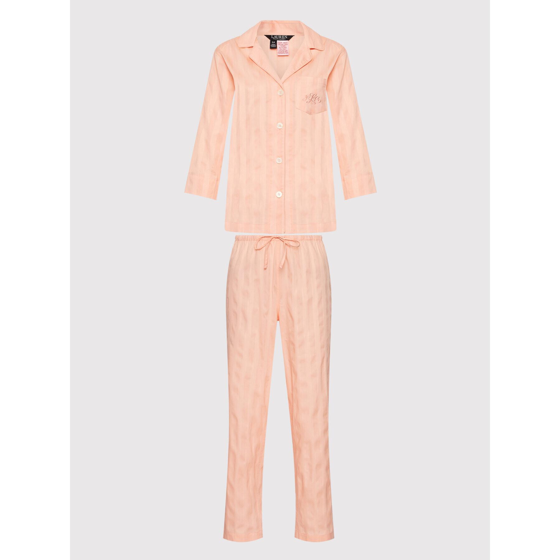 Lauren Ralph Lauren Pižama ILN92166 Oranžna Regular Fit - Pepit.si