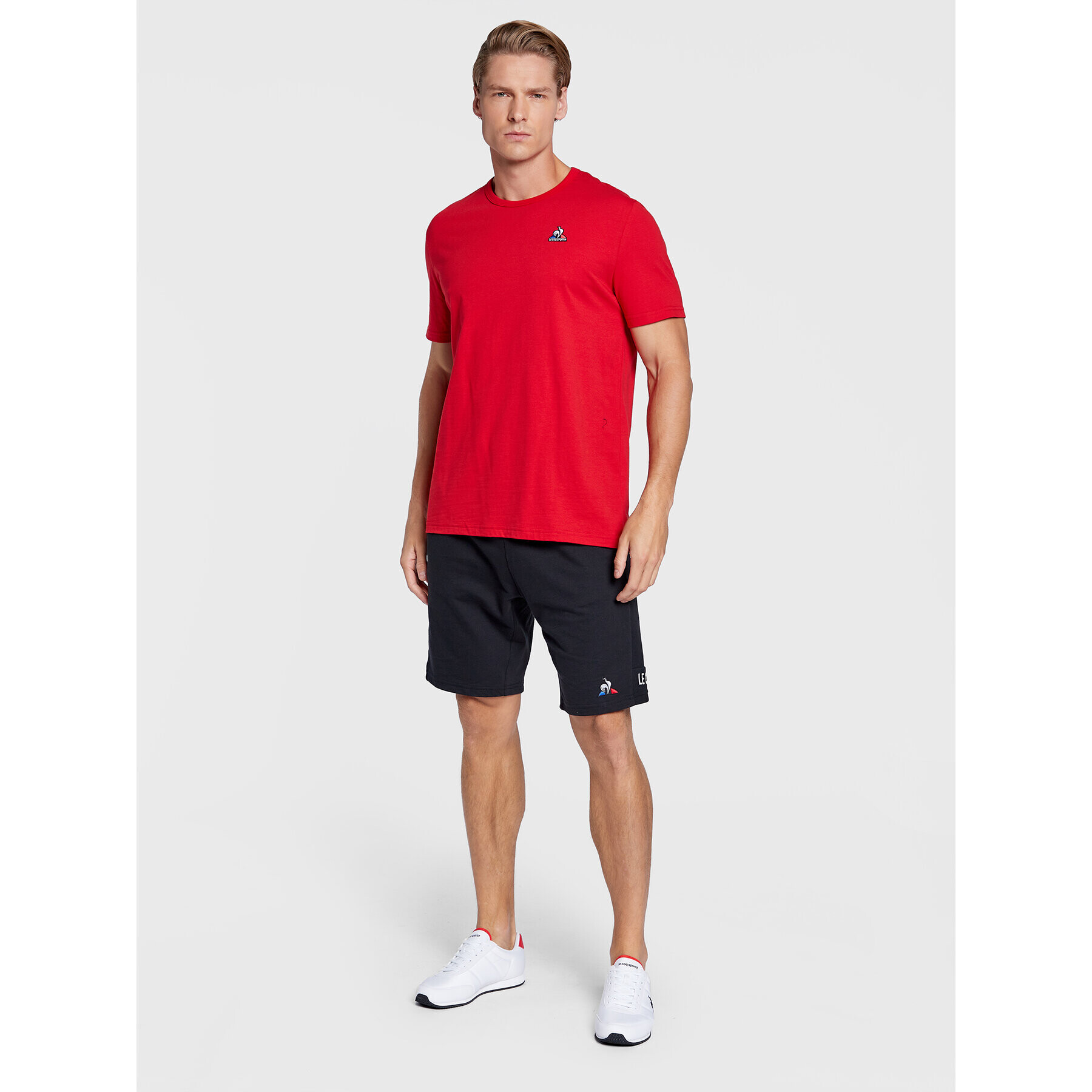 Le Coq Sportif Majica 2120203 Rdeča Regular Fit - Pepit.si