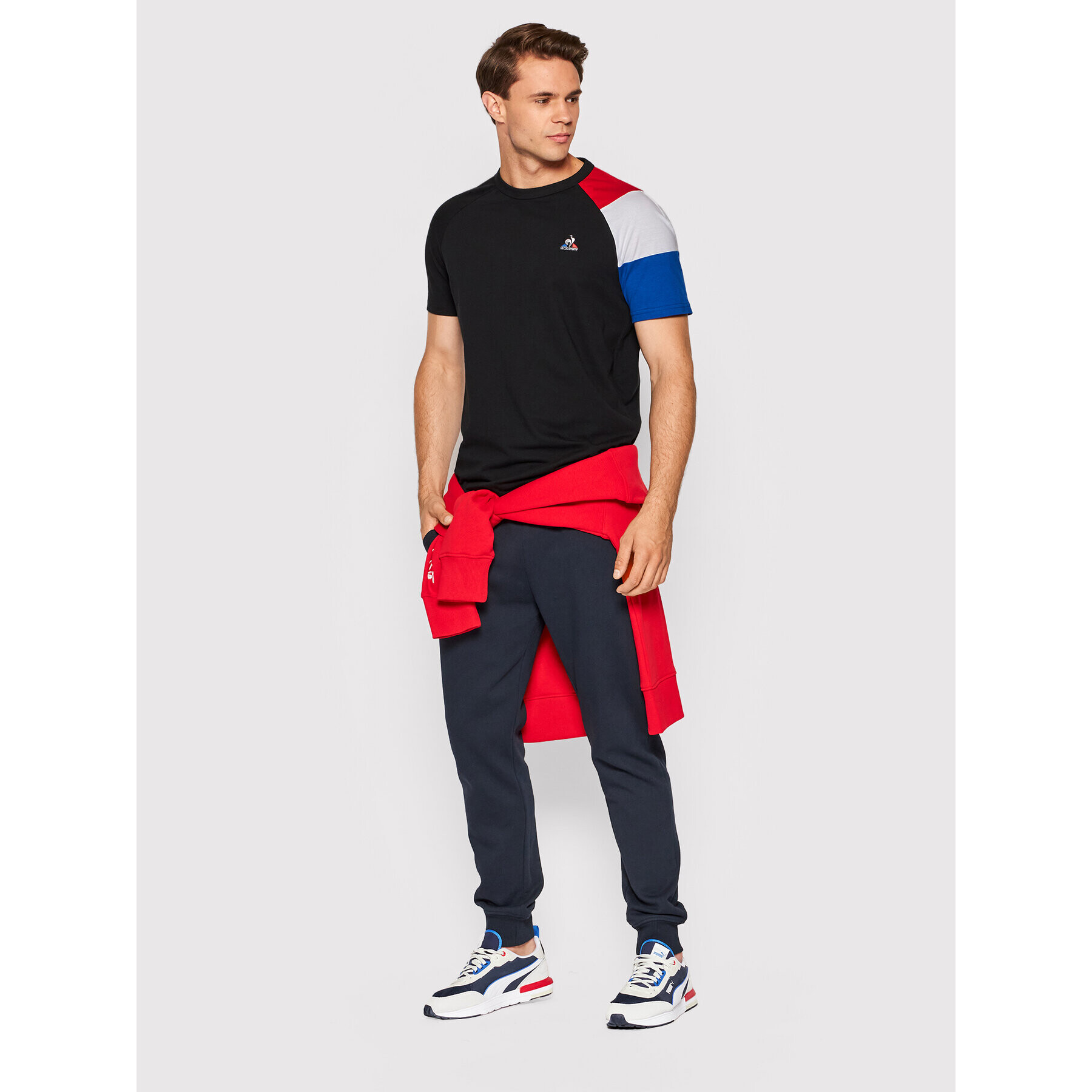 Le Coq Sportif Majica 2210553 Črna Regular Fit - Pepit.si