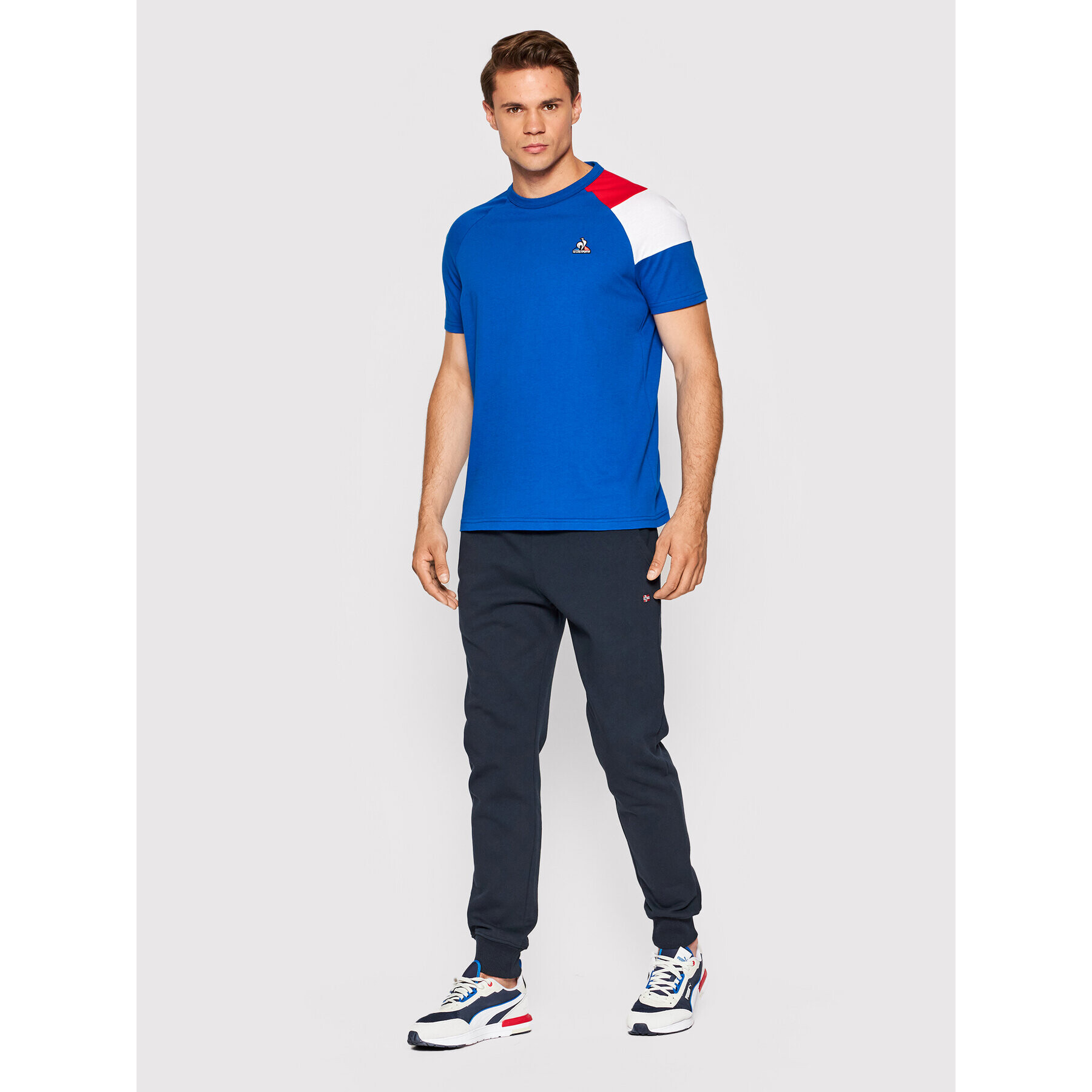 Le Coq Sportif Majica 2210556 Modra Regular Fit - Pepit.si