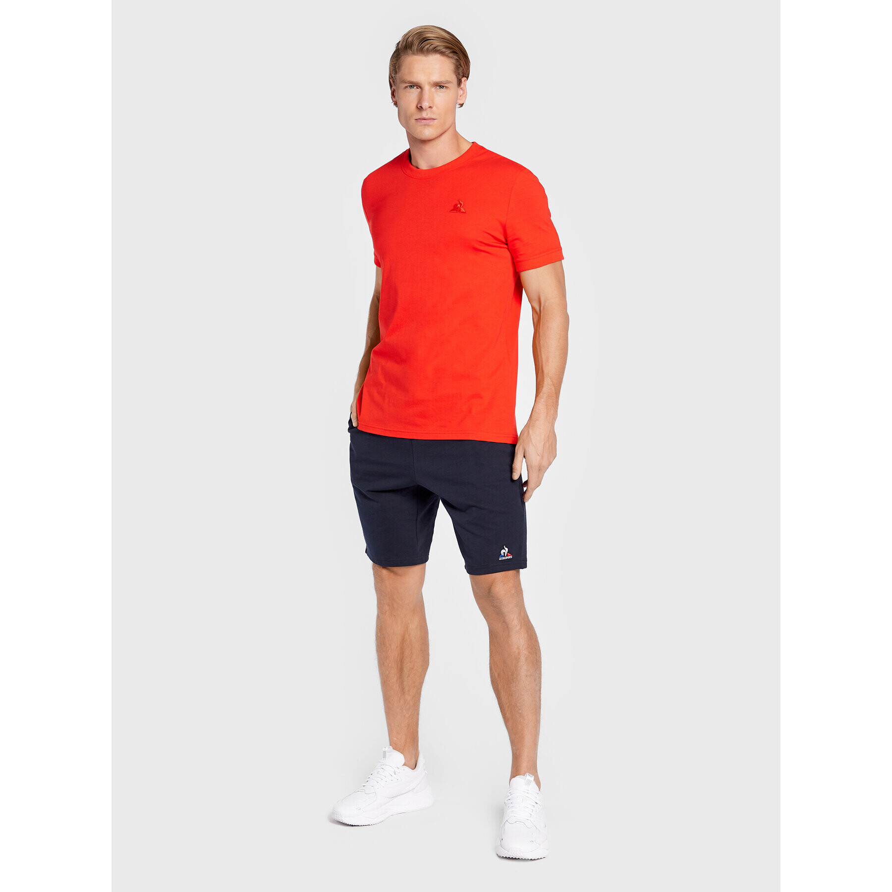 Le Coq Sportif Majica 2210828 Rdeča Regular Fit - Pepit.si