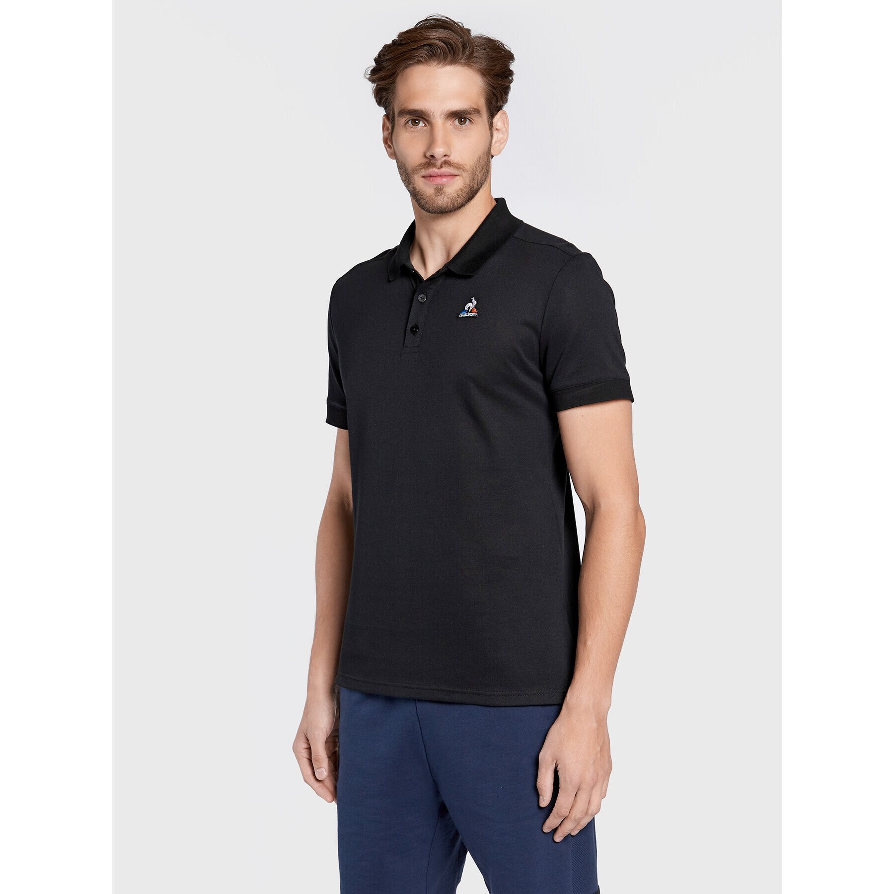 Le Coq Sportif Polo majica 2121092 Črna Regular Fit - Pepit.si