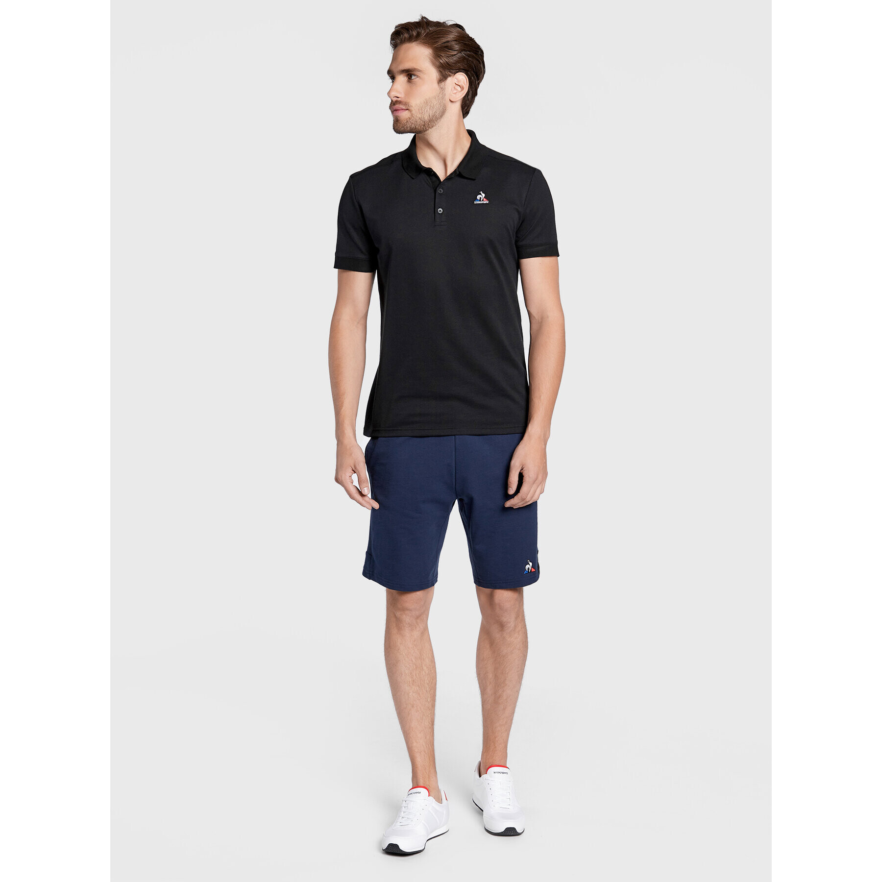 Le Coq Sportif Polo majica 2121092 Črna Regular Fit - Pepit.si