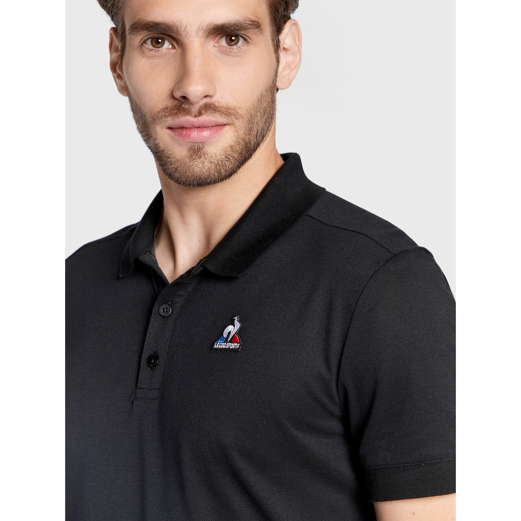 Le Coq Sportif Polo majica 2121092 Črna Regular Fit - Pepit.si