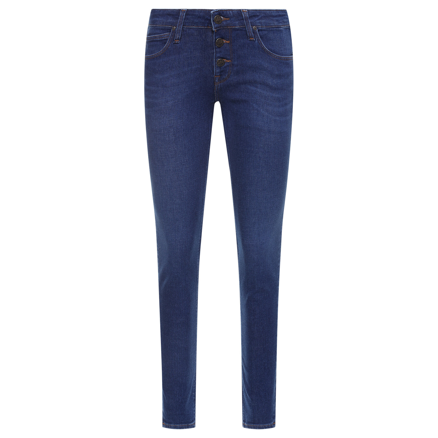 Lee Jeans hlače Button Thru Scarlett L31YRONR Mornarsko modra Skinny Fit - Pepit.si