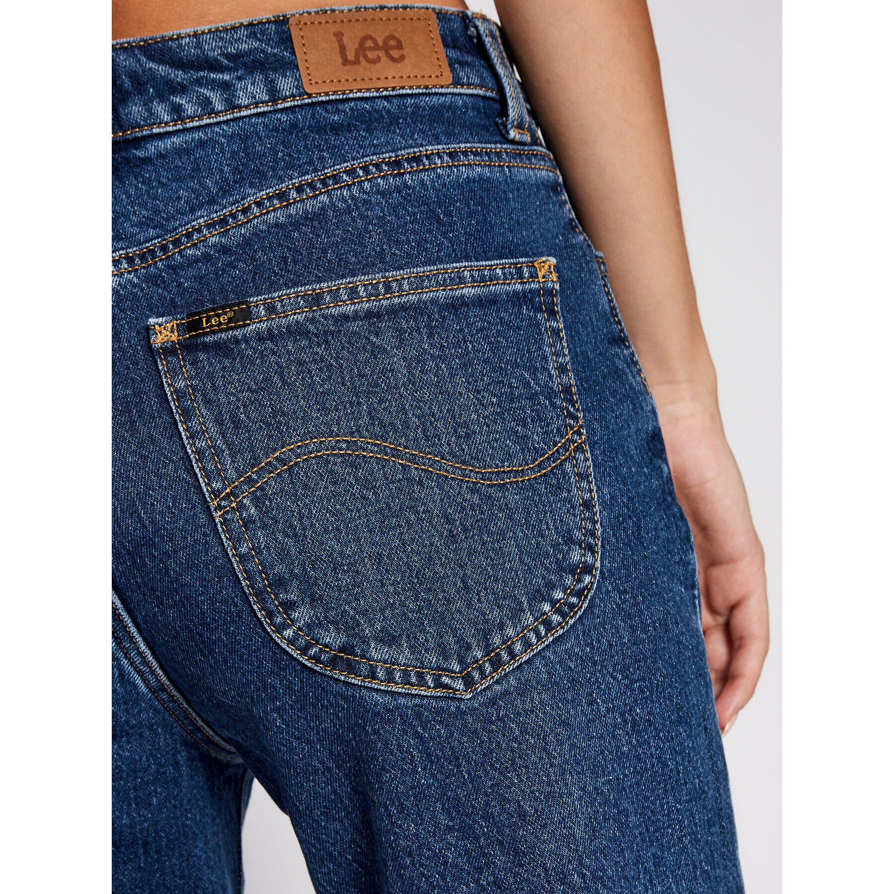 Lee Jeans hlače Carol L30UMWFQ Mornarsko modra Regular Fit - Pepit.si