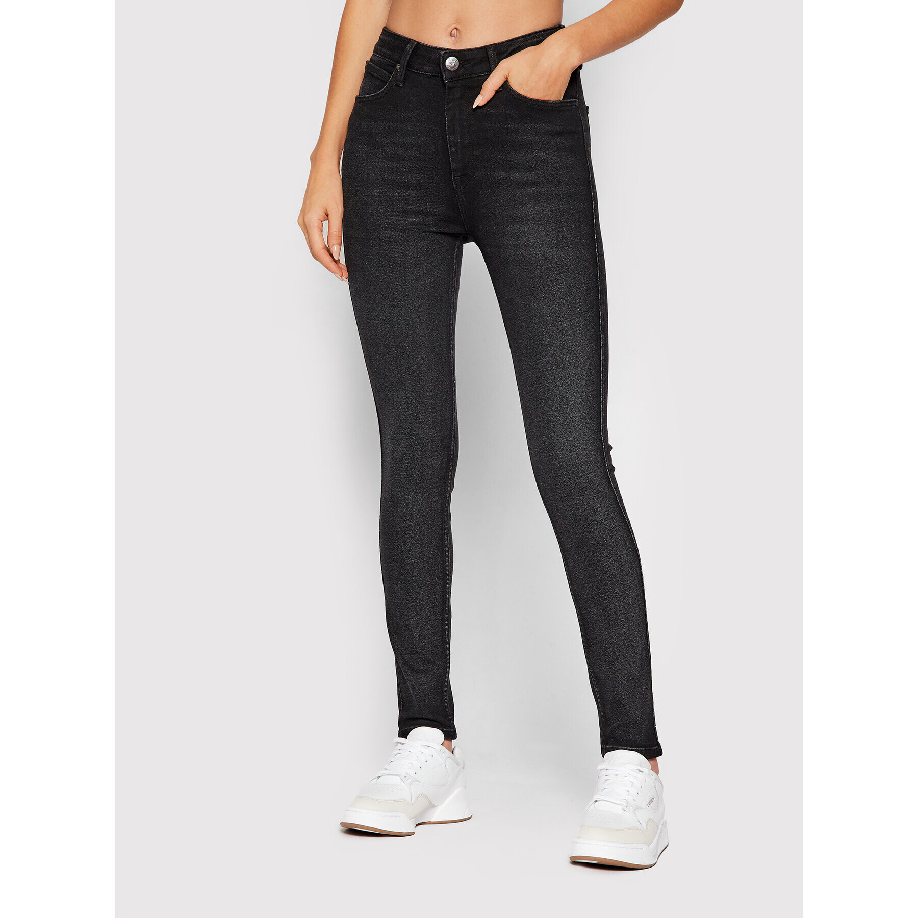 Lee Jeans hlače Ivy L32EPIQR Črna Super Skinny Fit - Pepit.si