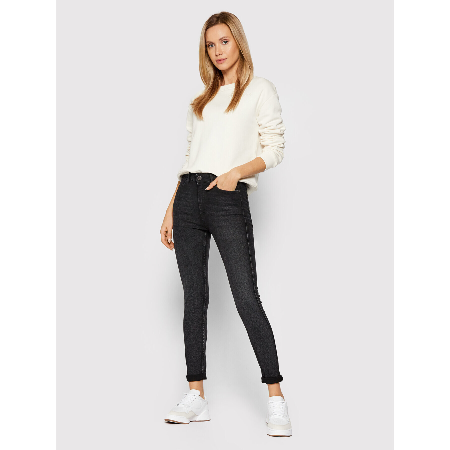 Lee Jeans hlače Ivy L32EPIQR Črna Super Skinny Fit - Pepit.si