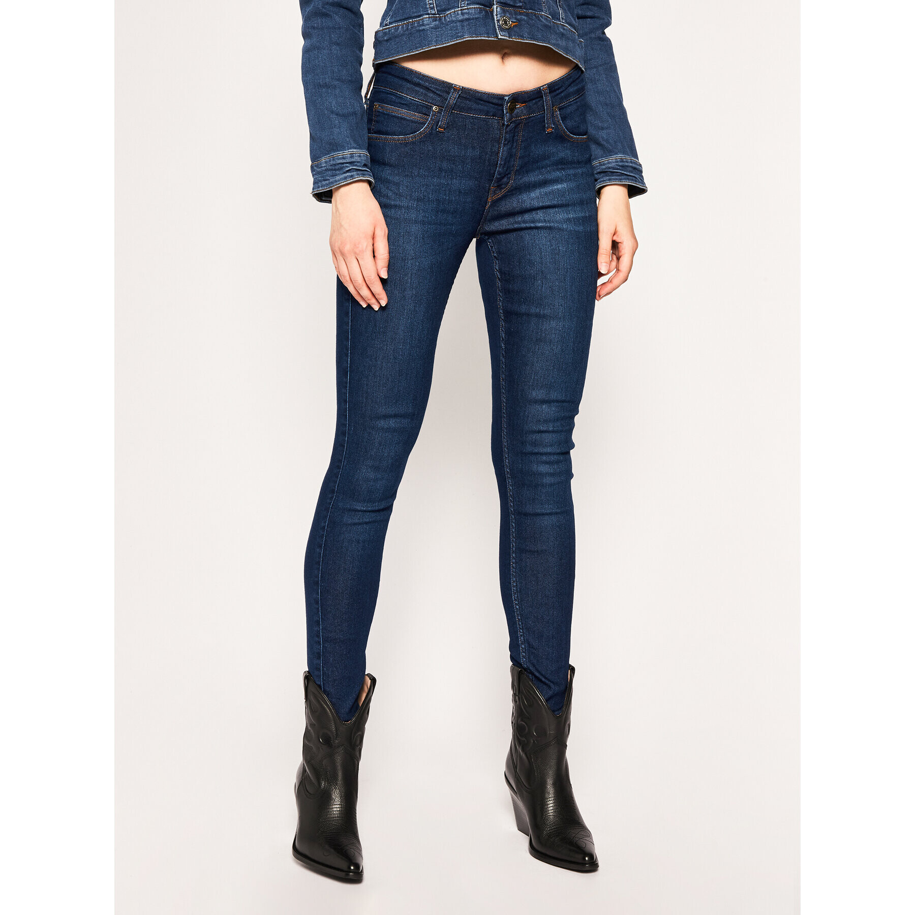 Lee Jeans hlače Jodee L529MFOB Mornarsko modra Super Skinny Fit - Pepit.si