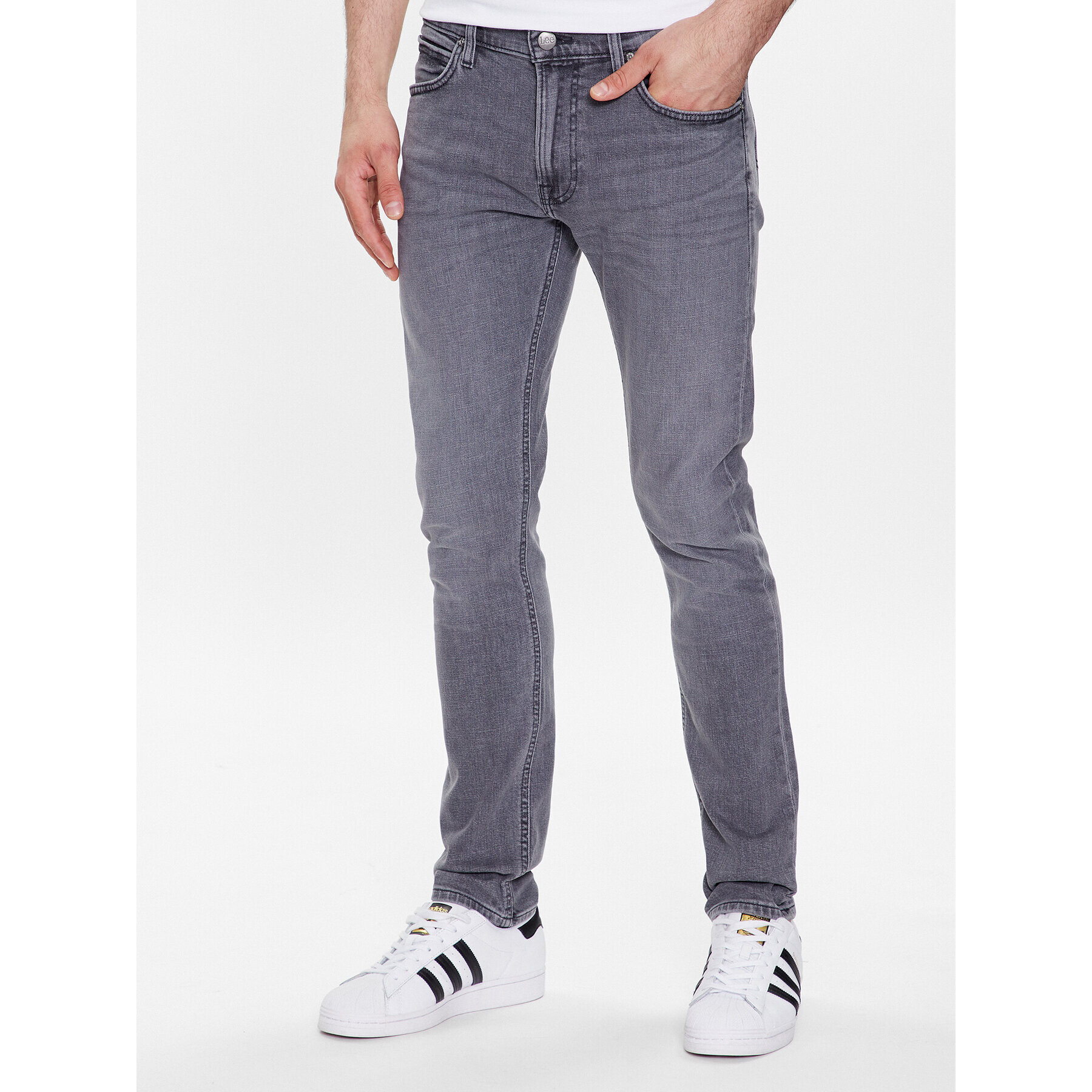 Lee Jeans hlače L719IBB82 Siva Regular Fit - Pepit.si