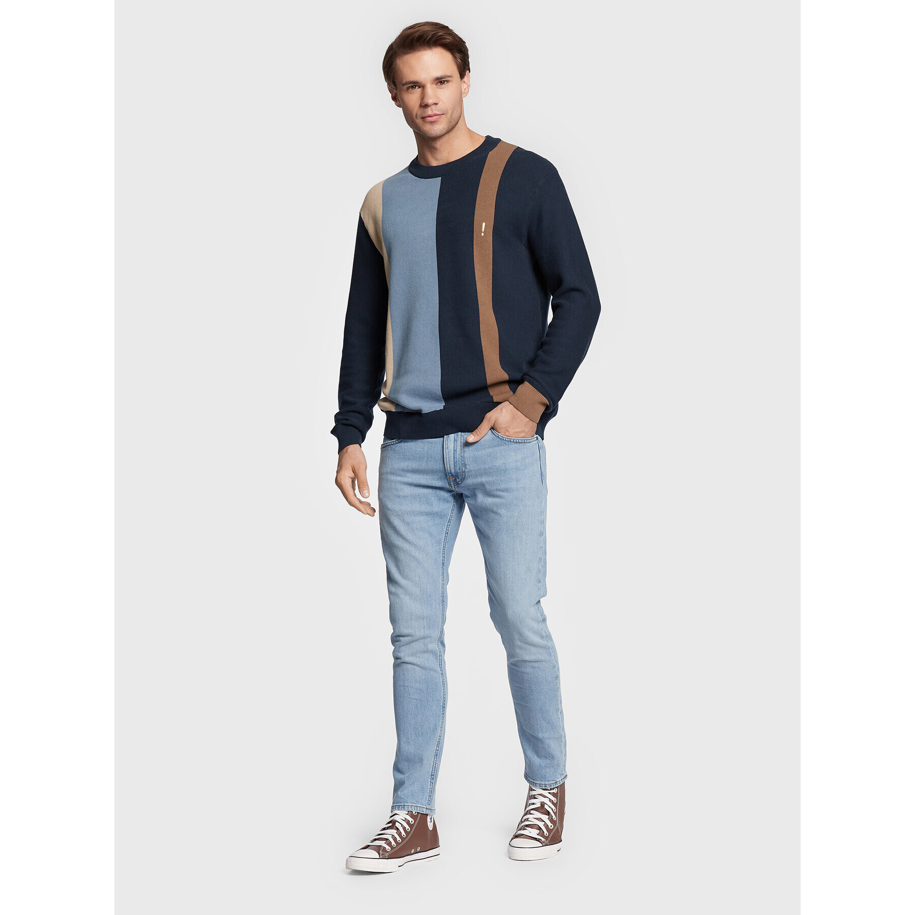 Lee Jeans hlače Luke L719PLEB Modra Slim Fit - Pepit.si