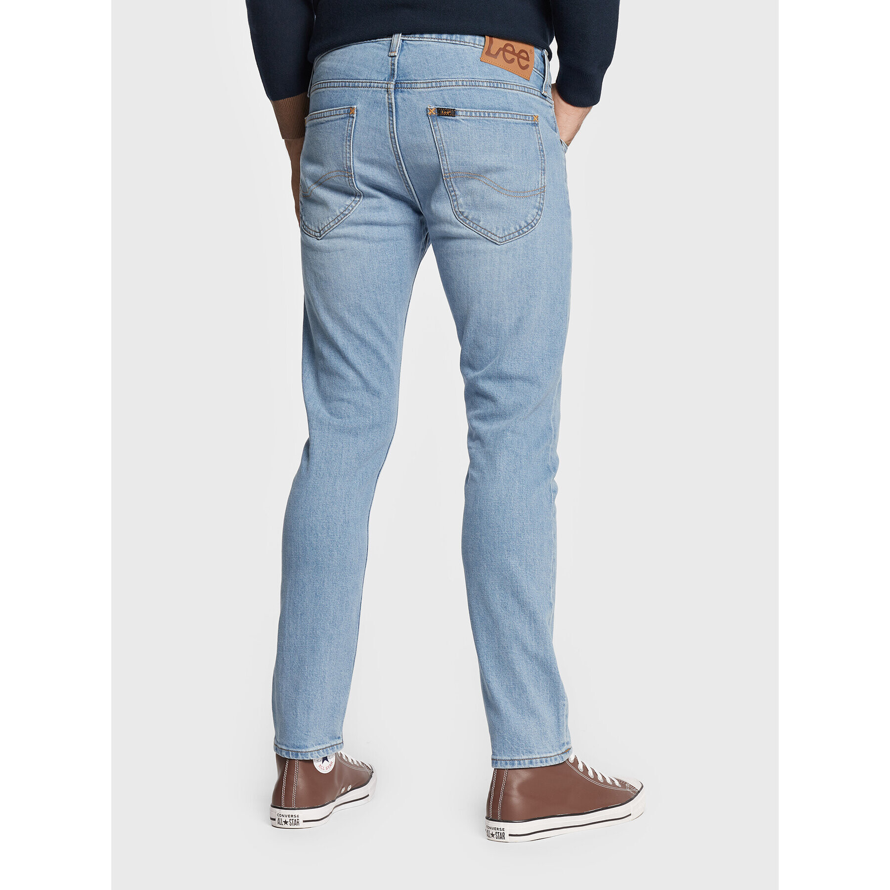 Lee Jeans hlače Luke L719PLEB Modra Slim Fit - Pepit.si