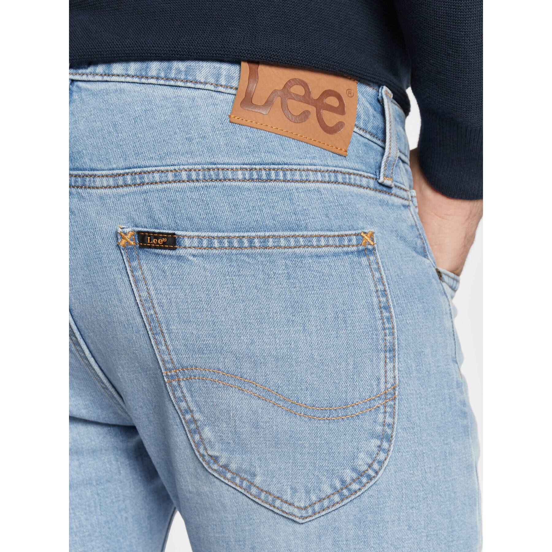 Lee Jeans hlače Luke L719PLEB Modra Slim Fit - Pepit.si