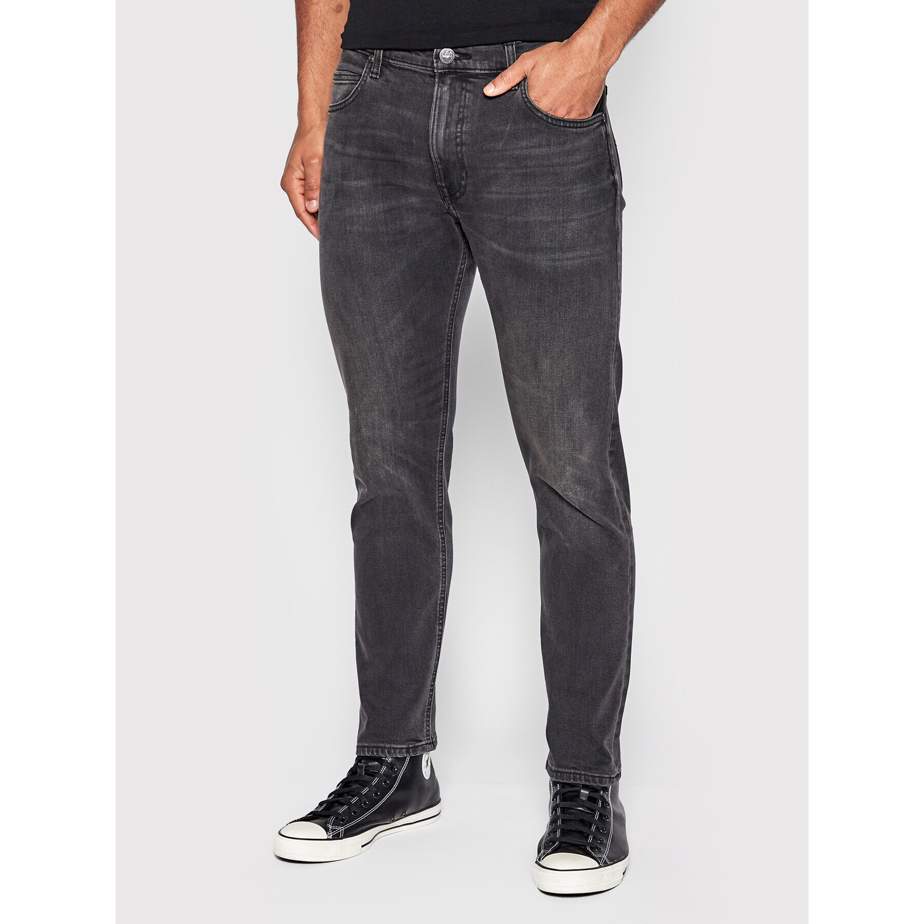 Lee Jeans hlače Rider L701ADER Črna Slim Fit - Pepit.si