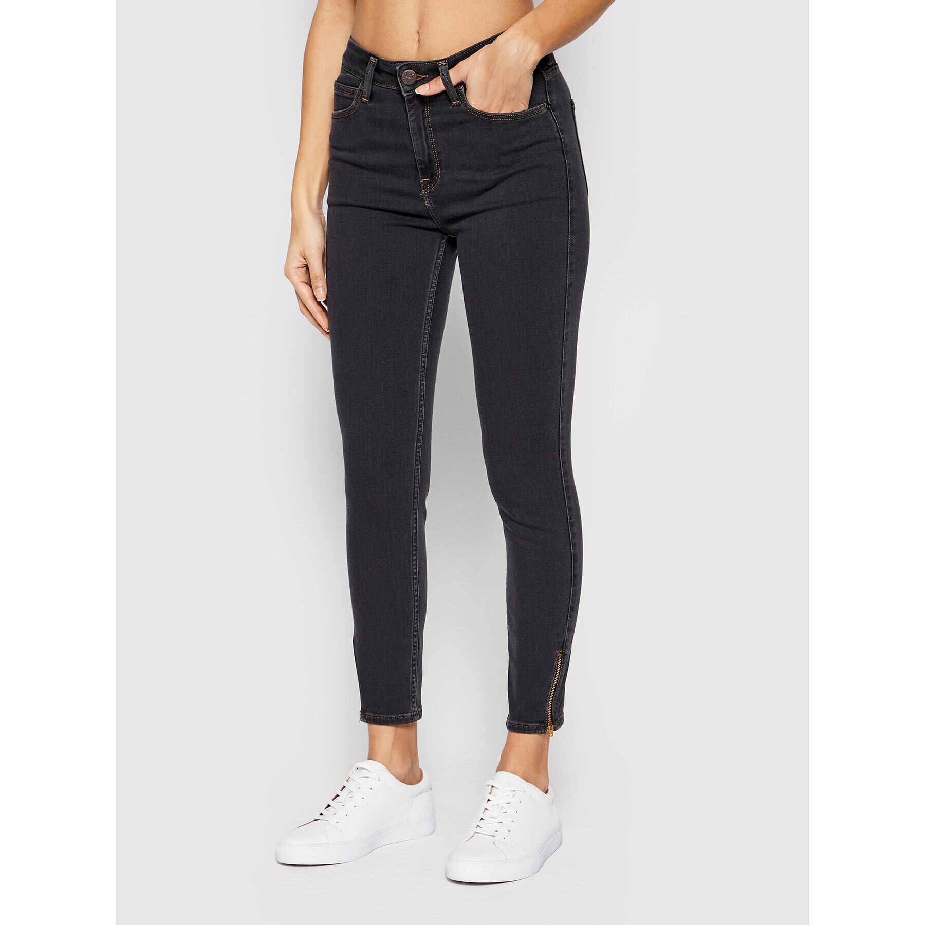 Lee Jeans hlače Scarlett L31BSYUO Črna Skinny Fit - Pepit.si