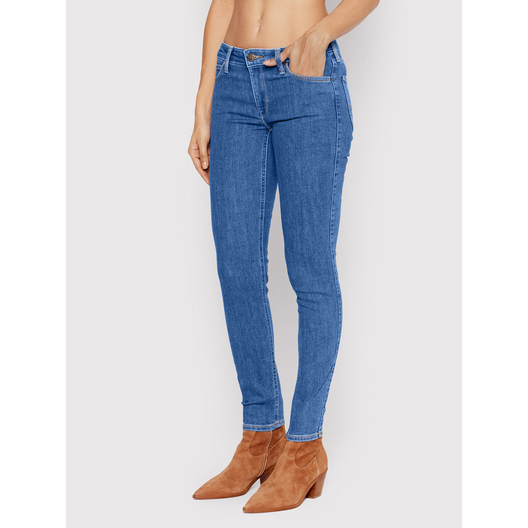 Lee Jeans hlače Scarlett L526OPWN Modra Skinny Fit - Pepit.si