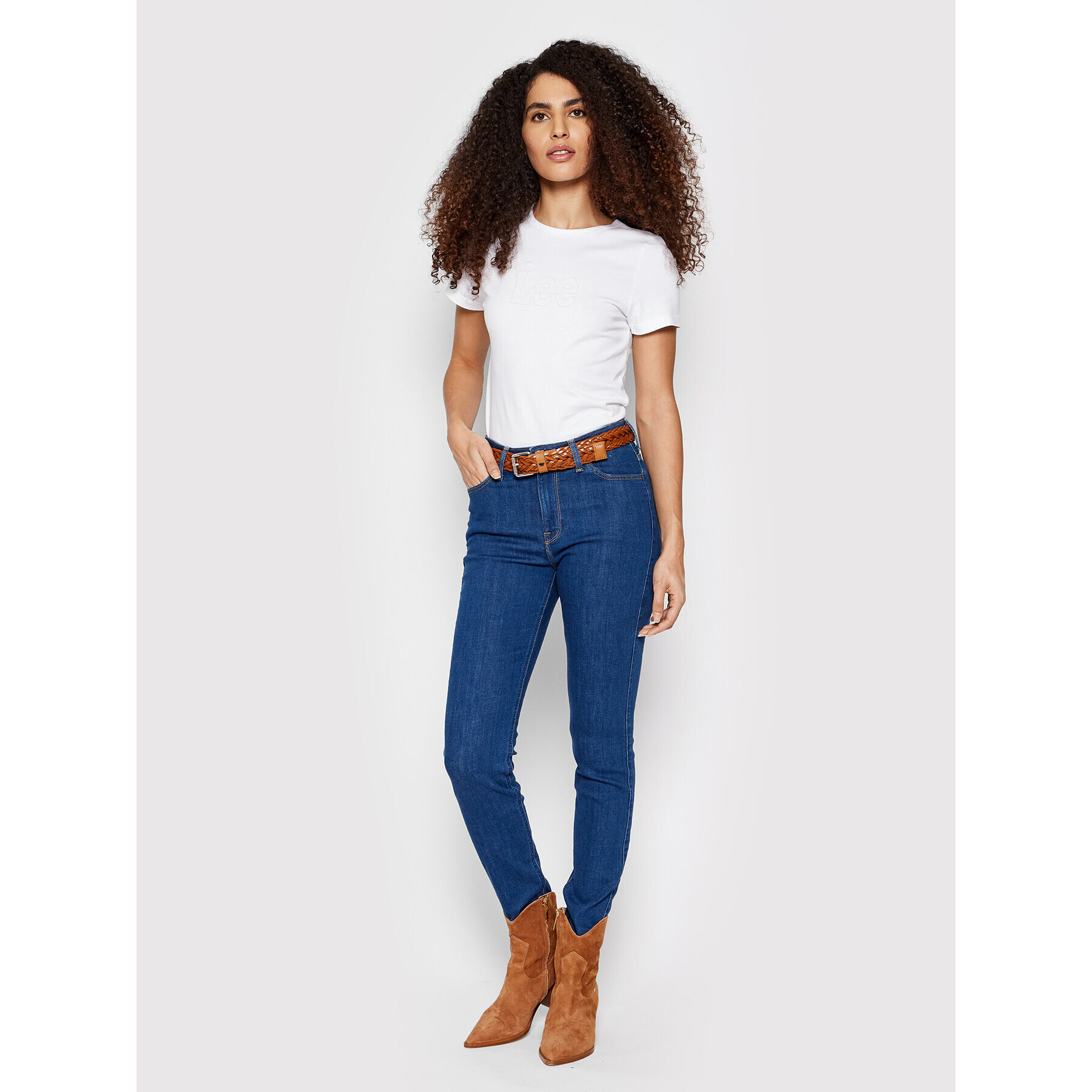 Lee Jeans hlače Scarlett L626OPOR Mornarsko modra Skinny Fit - Pepit.si