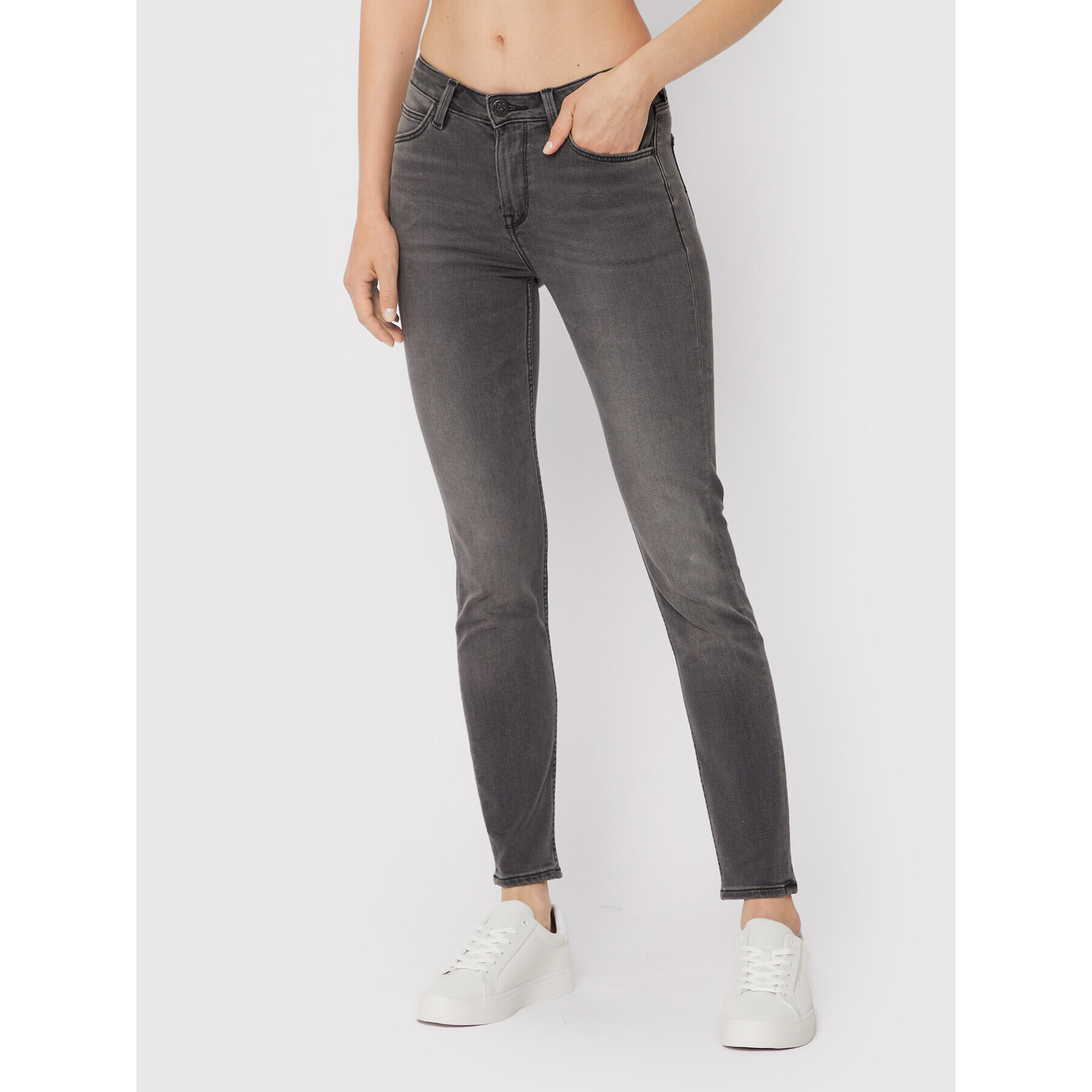 Lee Jeans hlače Scarlett L626YGCX Siva Skinny Fit - Pepit.si