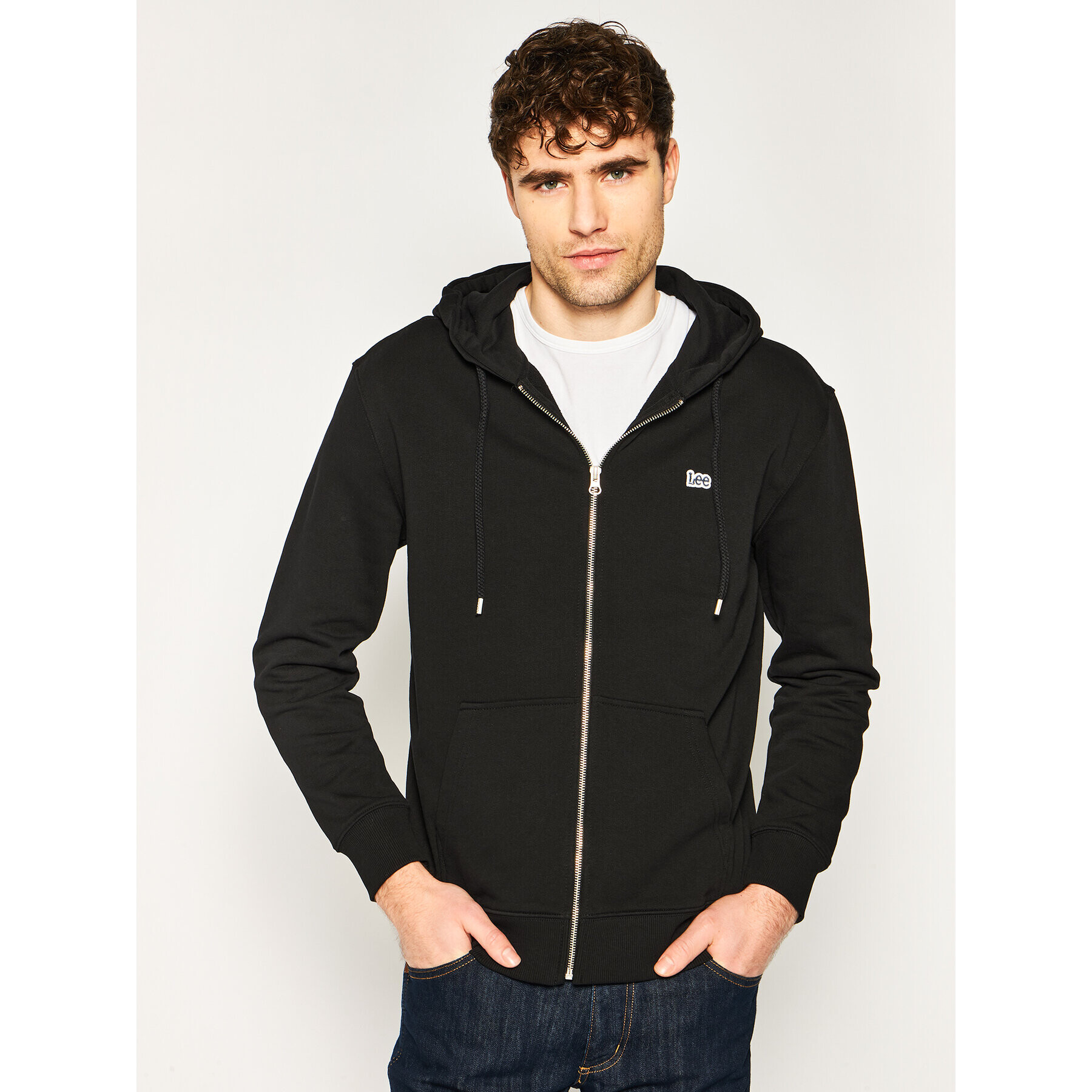 Lee Jopa Basic Zip Throuh Hoo L80KSP01 Črna Regular Fit - Pepit.si