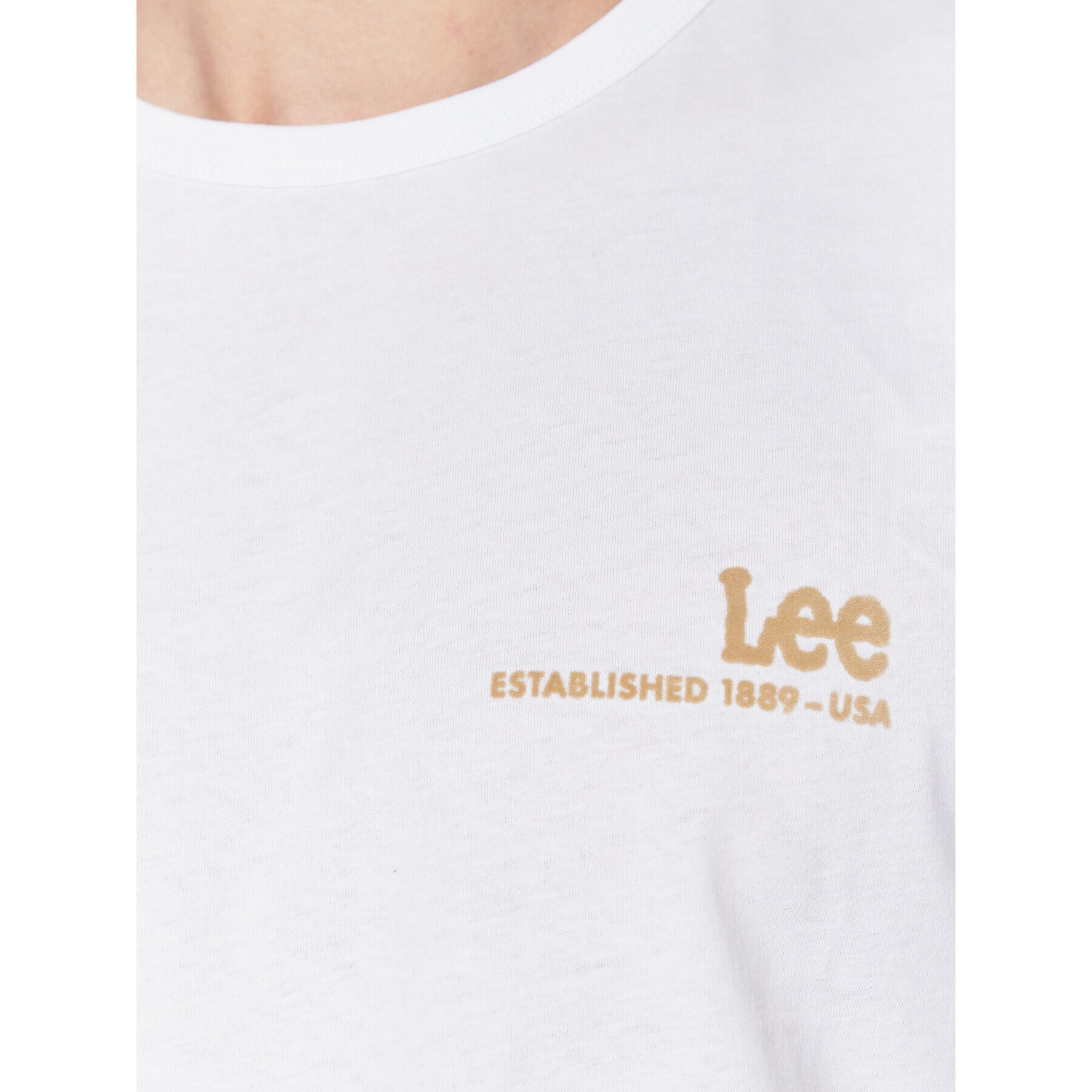 Lee Majica Small Logo L68WFELJ Bela Regular Fit - Pepit.si