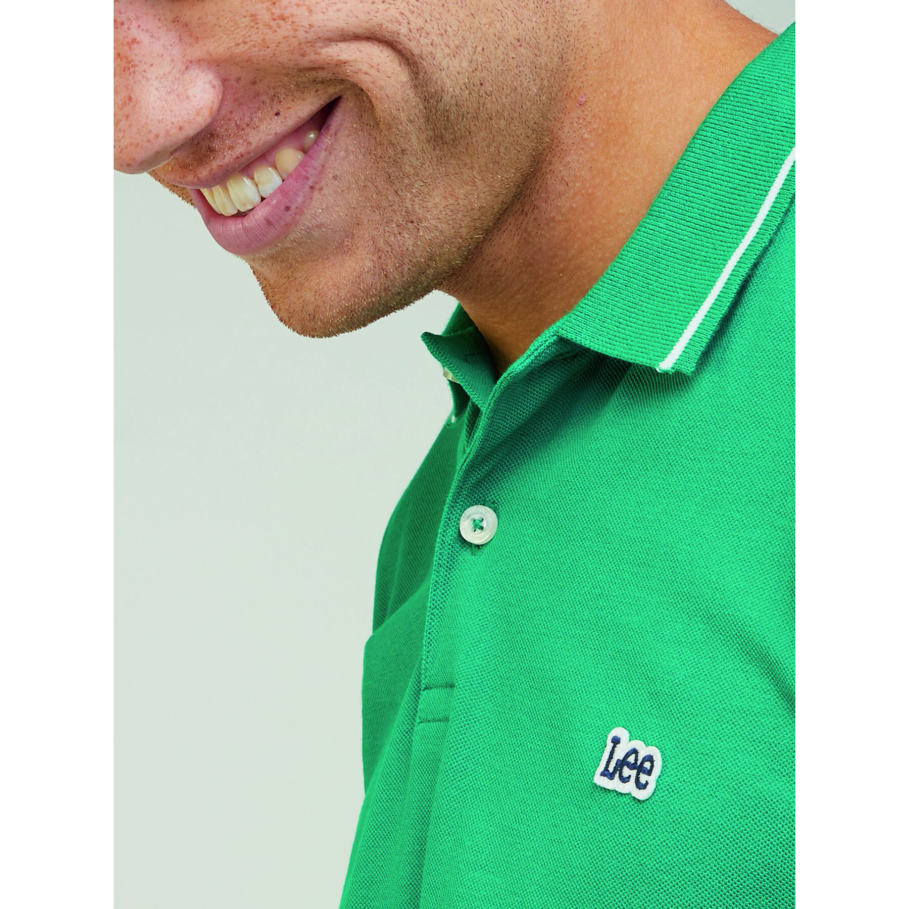 Lee Polo majica Pique L61ARLA12 Zelena Regular Fit - Pepit.si