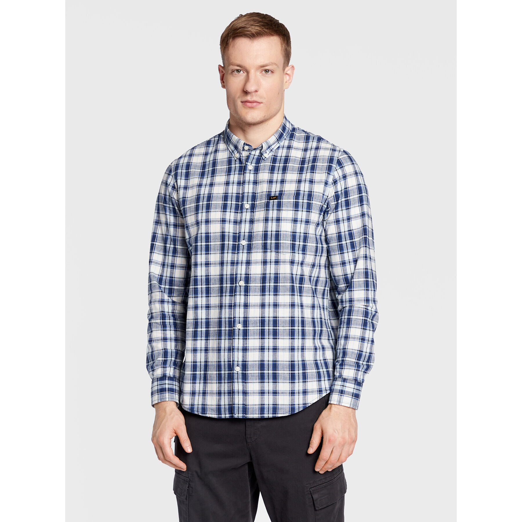 Lee Srajca Button Down L880DG35 112322558 Mornarsko modra Regular Fit - Pepit.si