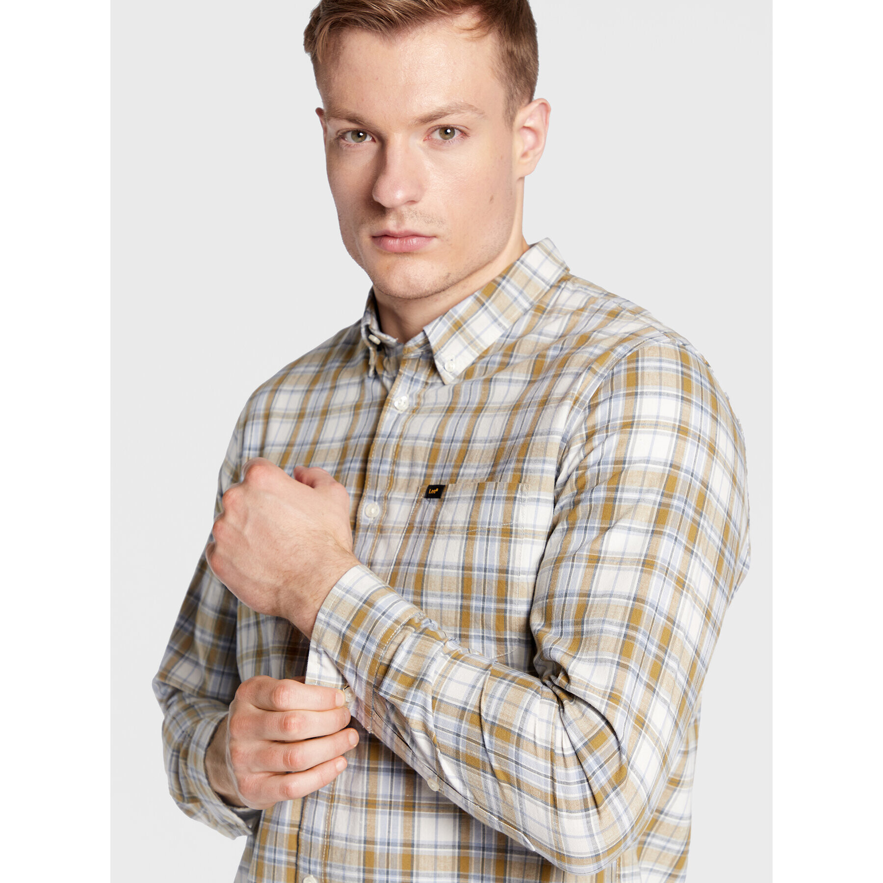 Lee Srajca Button down L880DG85 112322587 Bež Regular Fit - Pepit.si