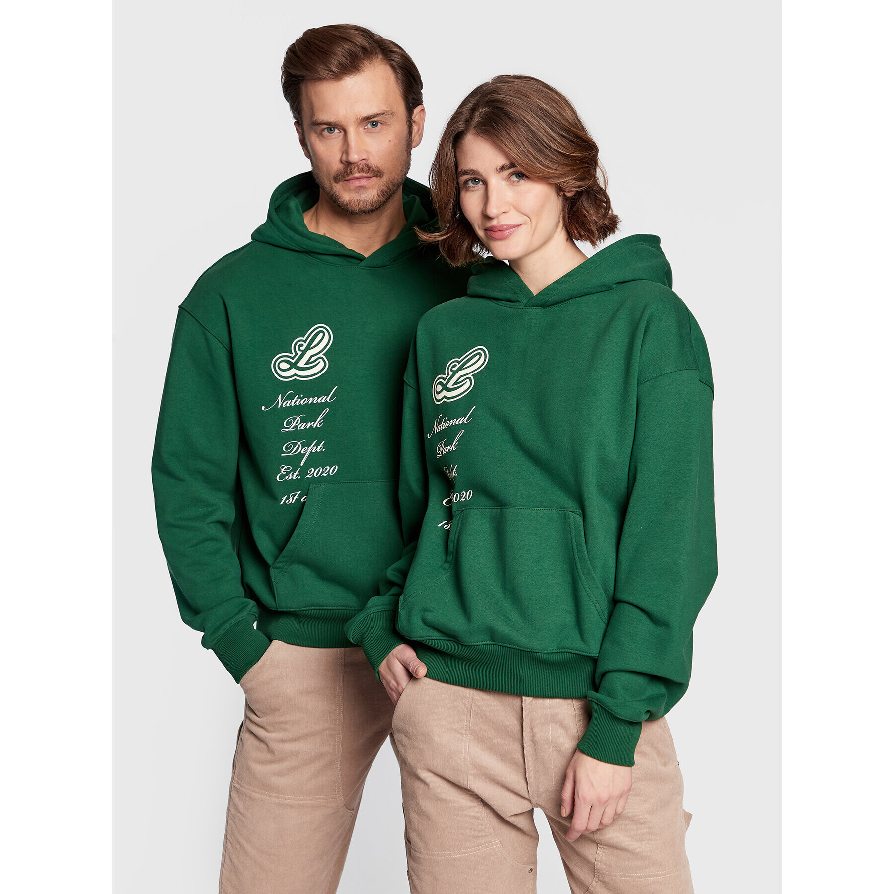 Leeves Jopa Unisex Green Aniversary Zelena Boxy Fit - Pepit.si