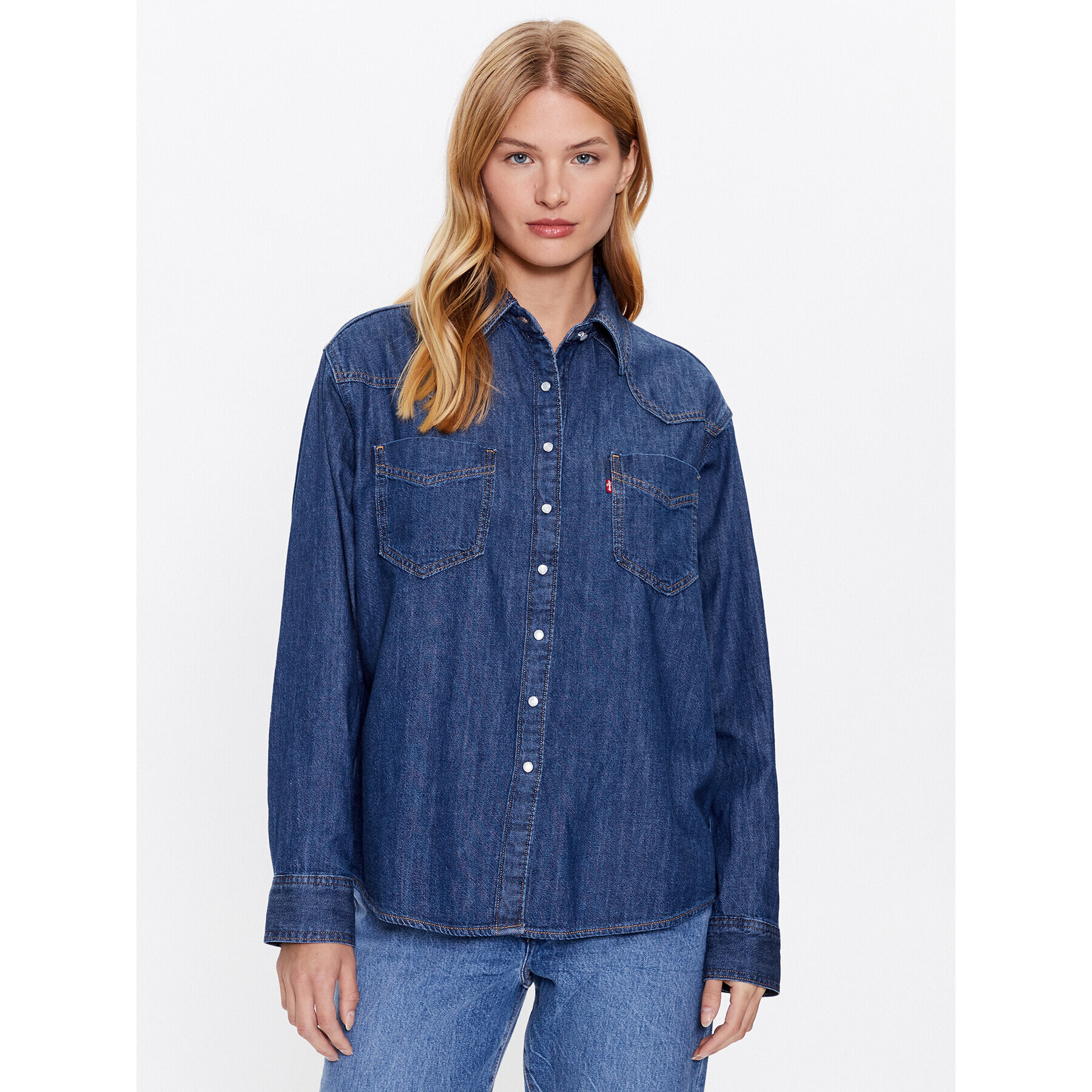 Levi's® Jeans srajca Donovan Western A5974-0007 Mornarsko modra Relaxed Fit - Pepit.si