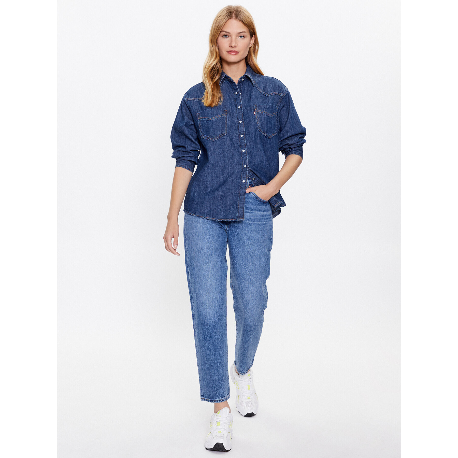 Levi's® Jeans srajca Donovan Western A5974-0007 Mornarsko modra Relaxed Fit - Pepit.si