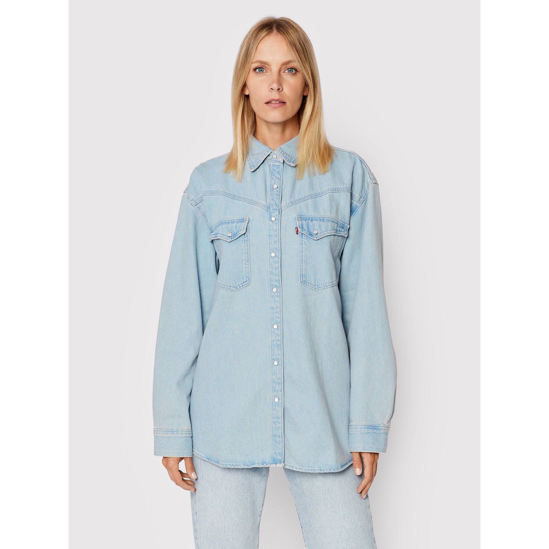 Levi's® Jeans srajca Dorsey Western A3364-0001 Modra Oversize - Pepit.si