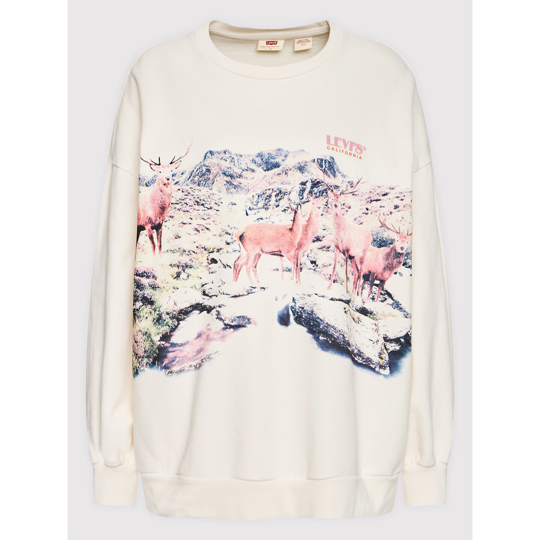 Levi's® Jopa Graphic Prism Crewneck A0888-0038 Bež Oversize - Pepit.si