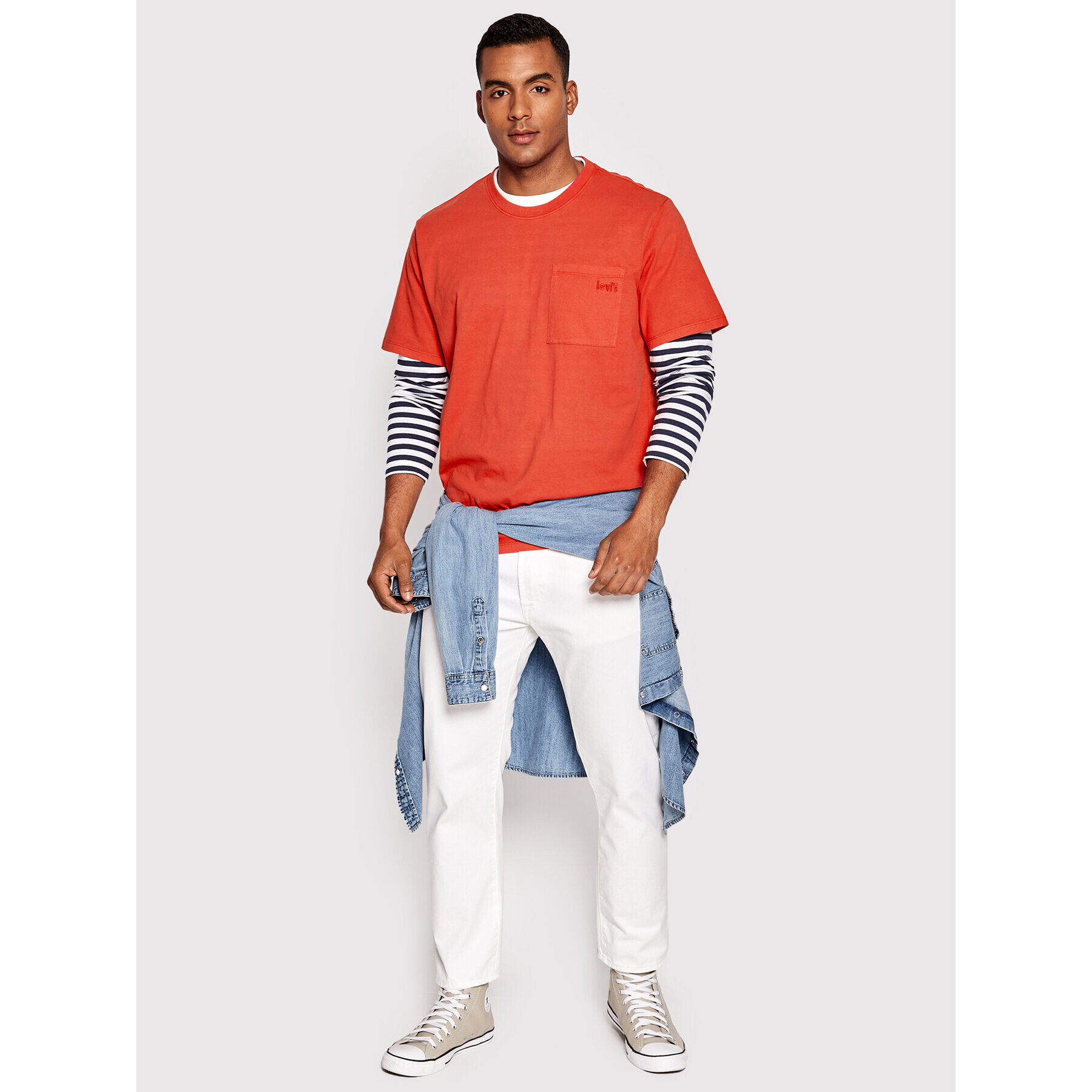 Levi's® Majica Easy Pocket A3697-0000 Rdeča Relaxed Fit - Pepit.si