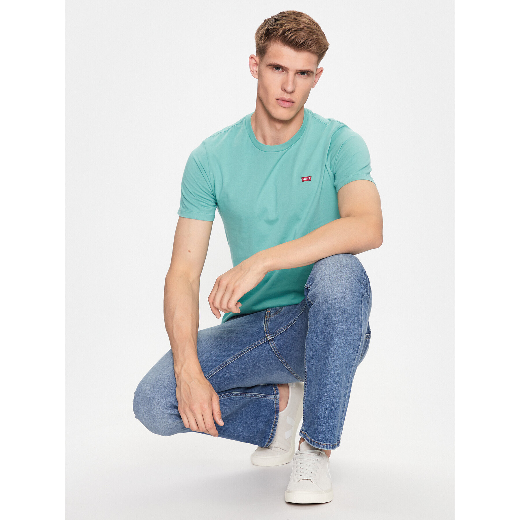 Levi's® Majica Original Housemark 56605-0174 Zelena Standard Fit - Pepit.si