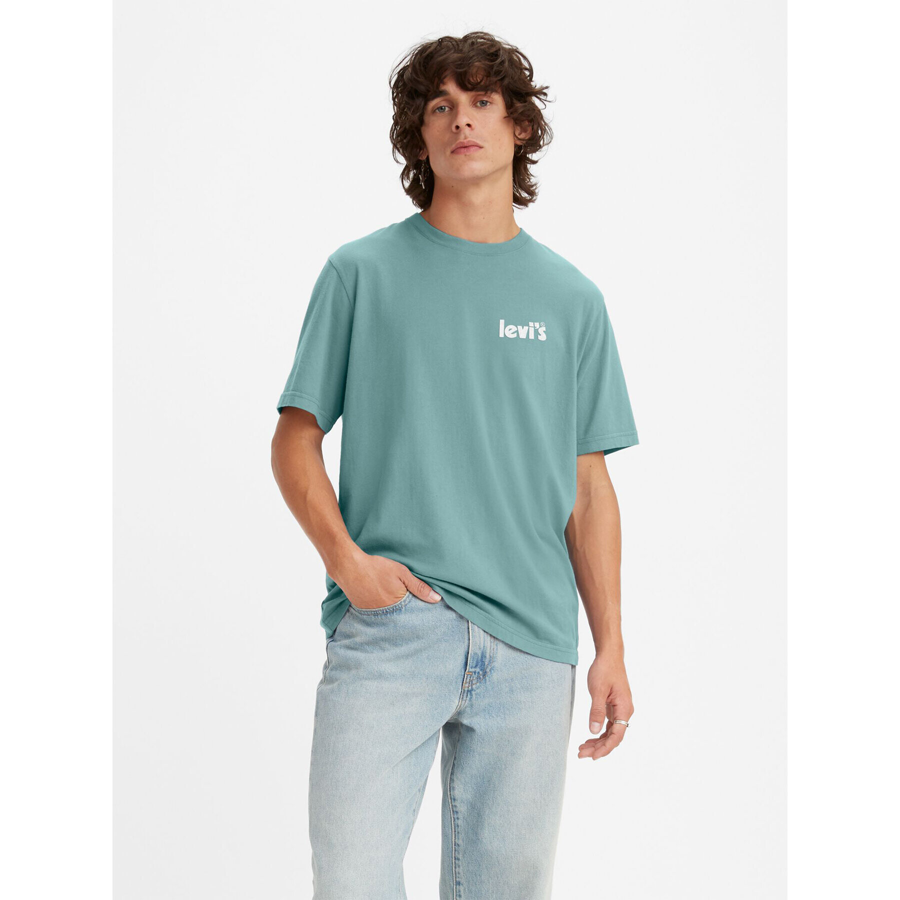 Levi's® Majica Poster Chest Pastel 161430744 Modra Loose Fit - Pepit.si