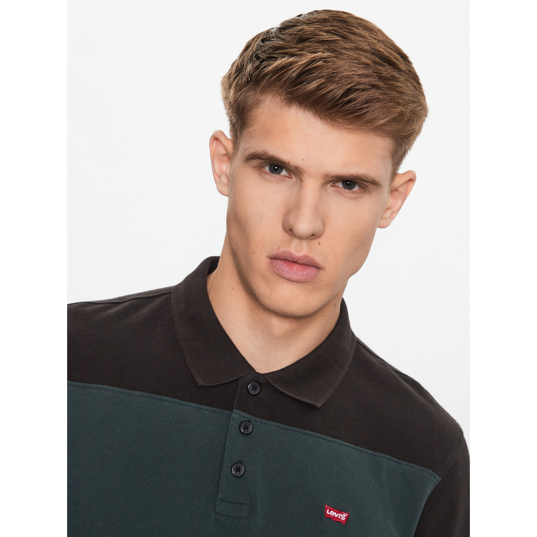 Levi's® Polo majica Colorblock A5800-0000 Zelena Standard Fit - Pepit.si