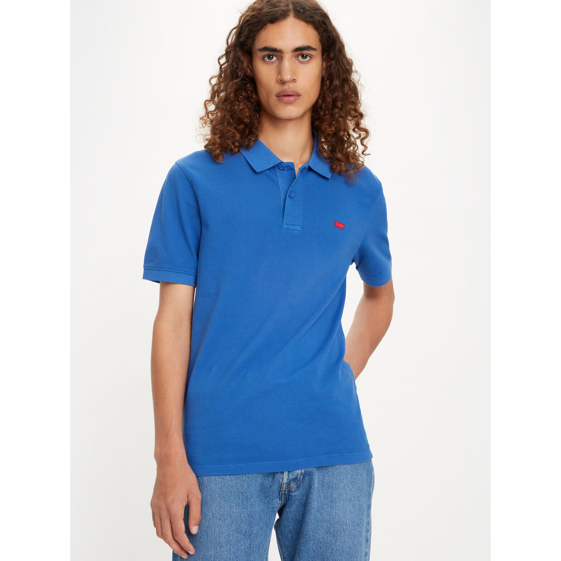 Levi's® Polo majica Housemark A48420008 Modra Slim Fit - Pepit.si