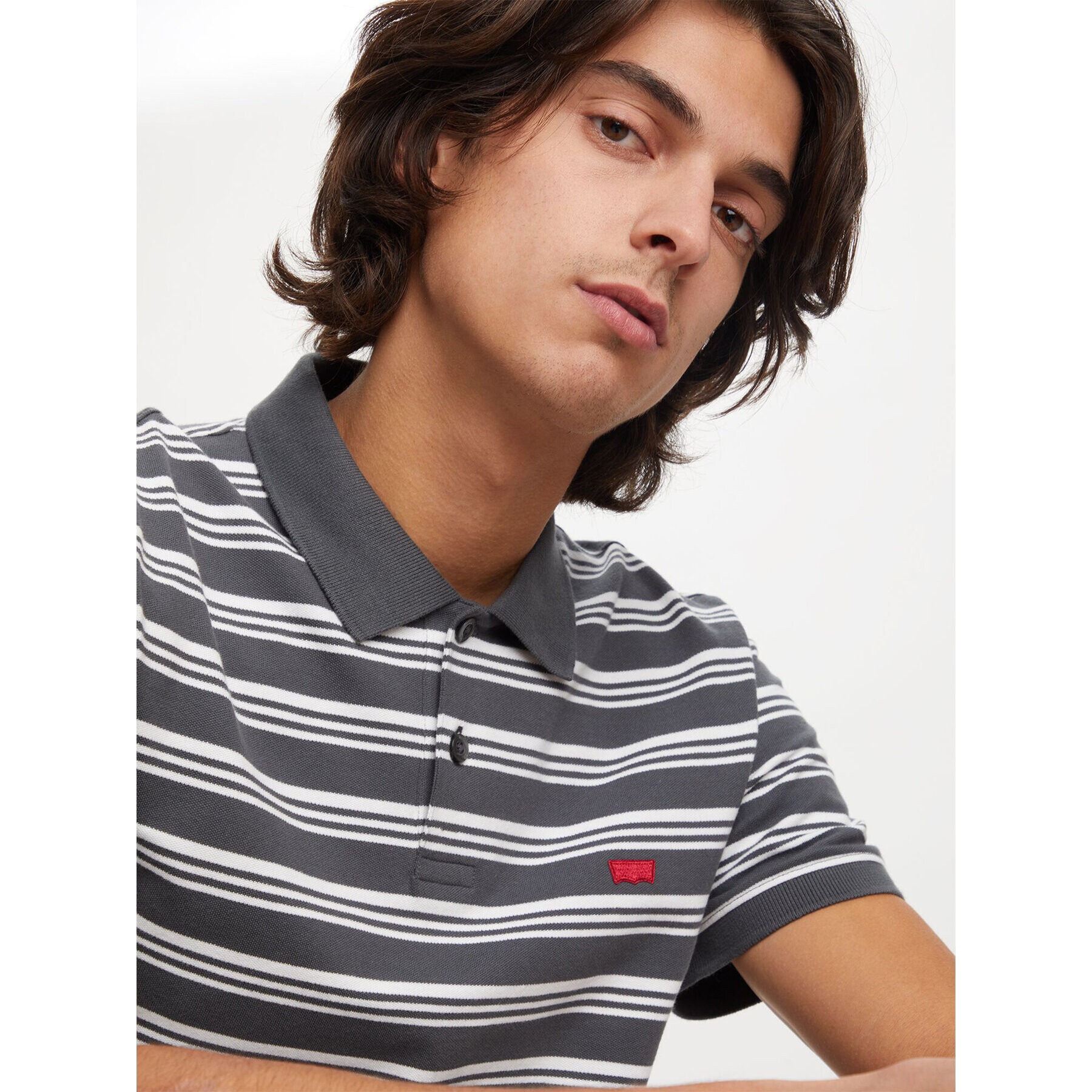 Levi's® Polo majica Housemark A48420012 Siva Slim Fit - Pepit.si