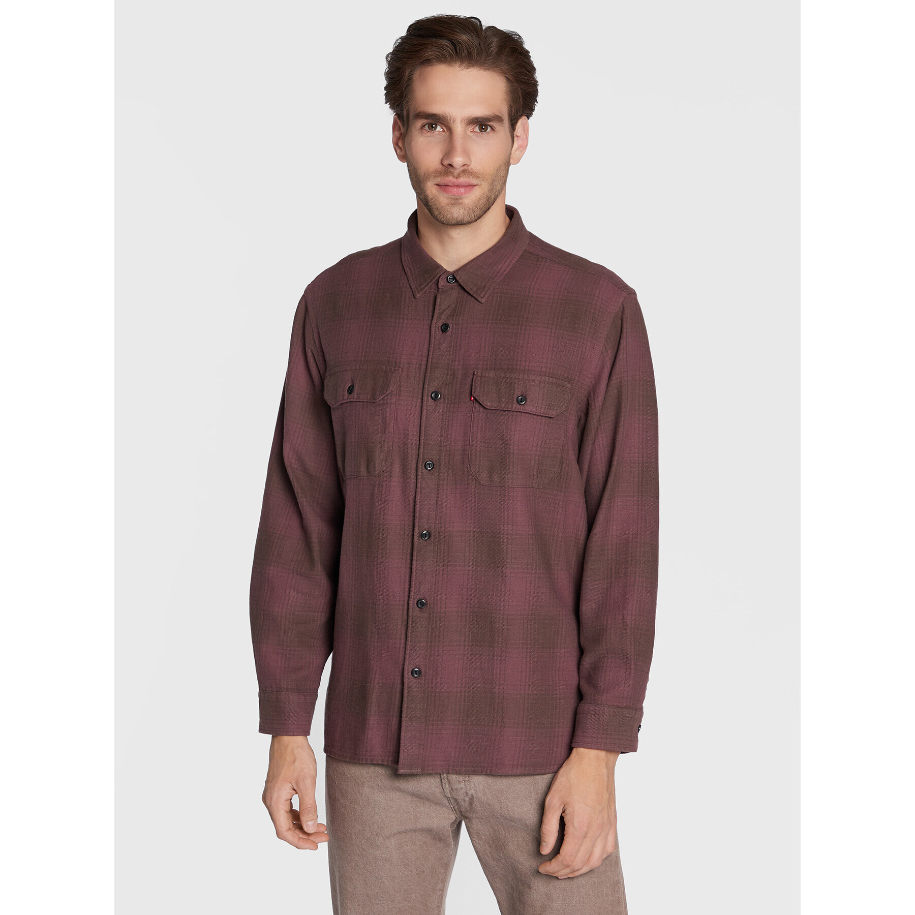 Levi's® Srajca Jackson Worker 19573-0178 Bordo rdeča Relaxed Fit - Pepit.si