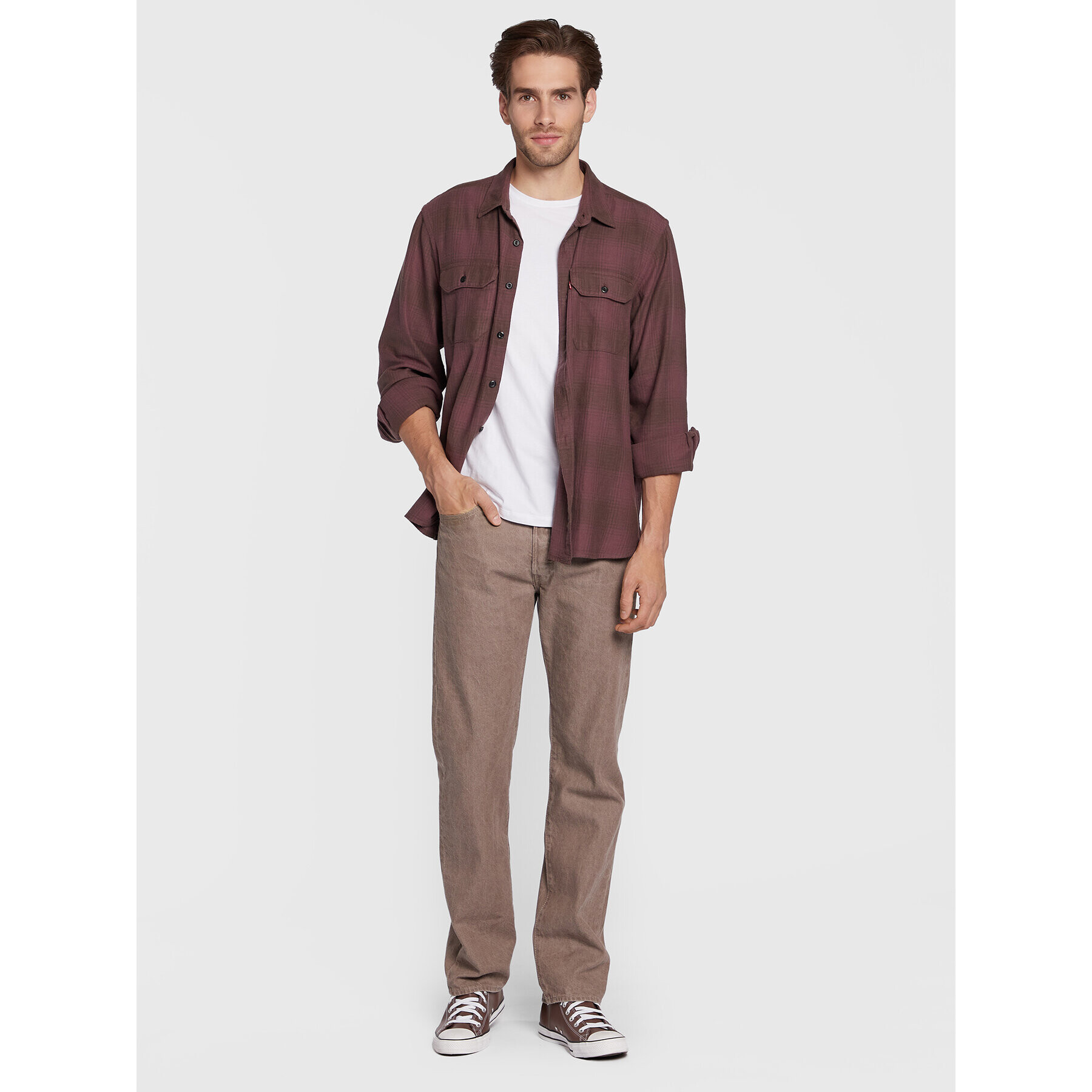 Levi's® Srajca Jackson Worker 19573-0178 Bordo rdeča Relaxed Fit - Pepit.si