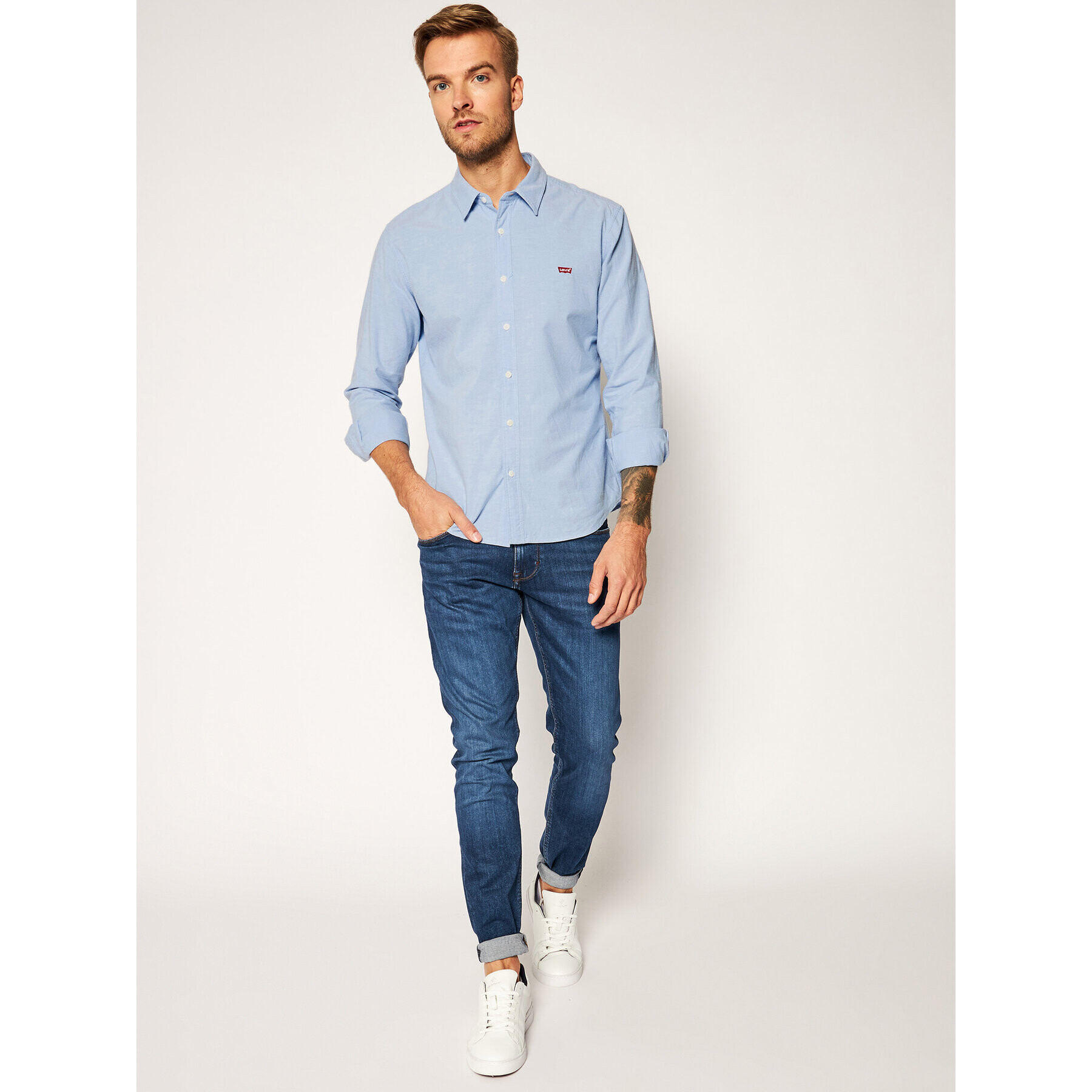 Levi's® Srajca Ls Battery Hm 86625-0005 Modra Slim Fit - Pepit.si