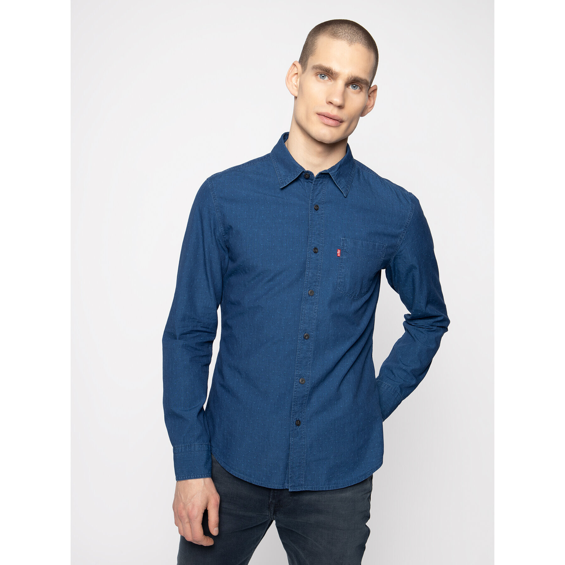 Levi's® Srajca Sunset One Pocket 86619-0006 Mornarsko modra Slim Fit - Pepit.si