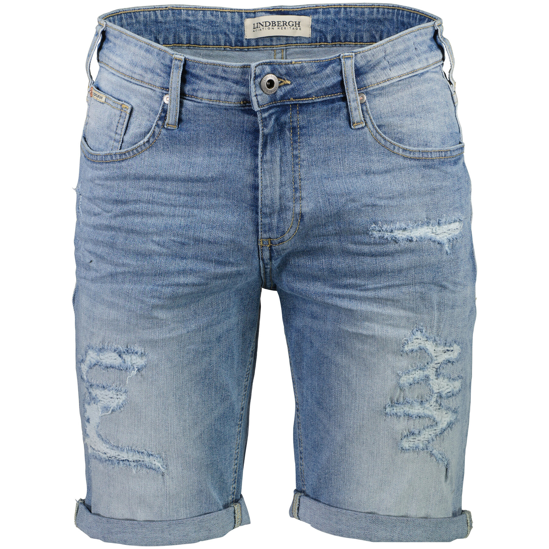 Lindbergh Jeans kratke hlače 30-550002HBW Modra Regular Fit - Pepit.si