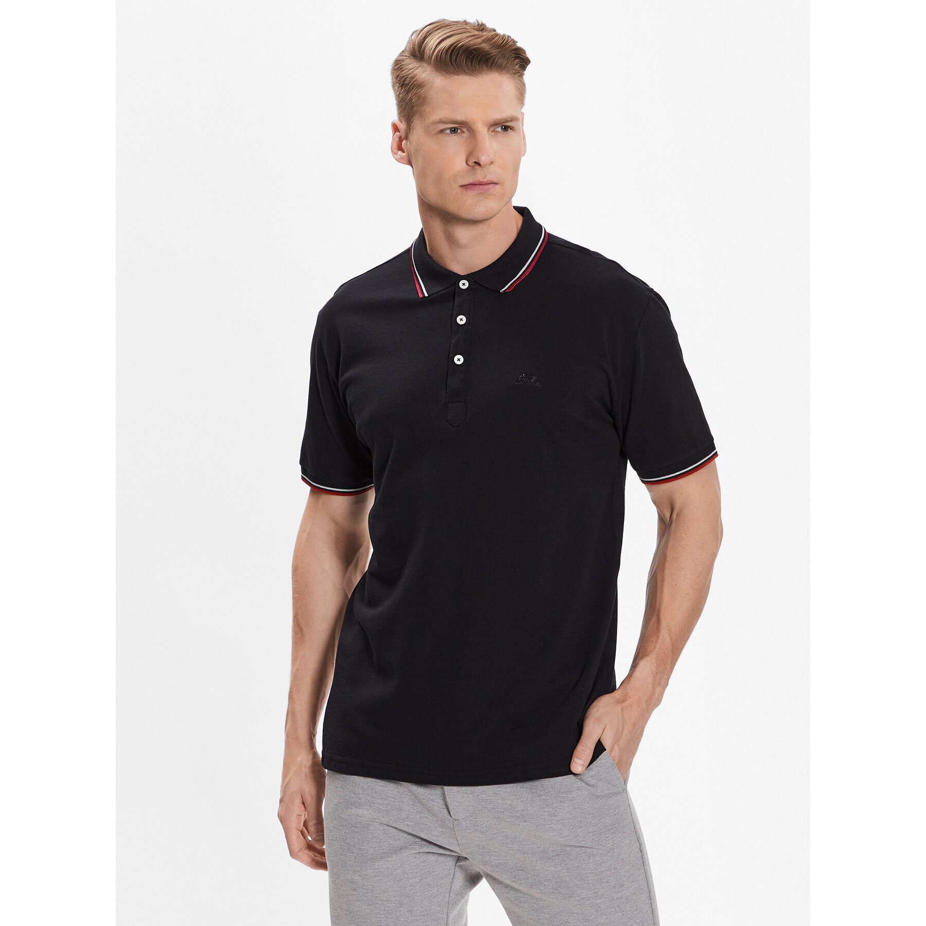 Lindbergh Polo majica 30-404010 Črna Relaxed Fit - Pepit.si